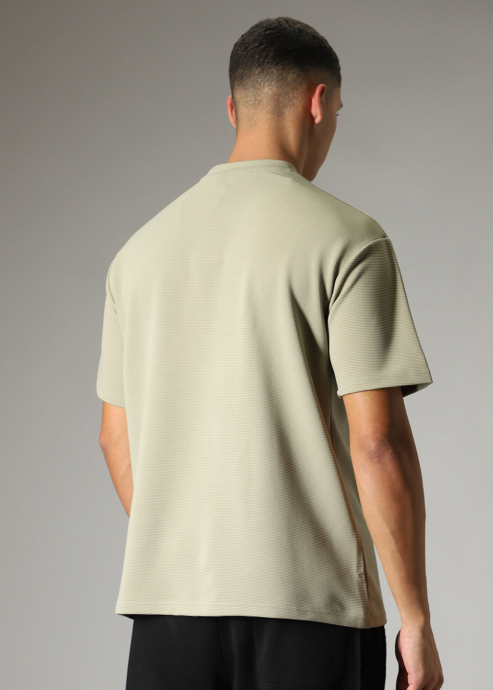 Oversized Pastel Green Textured T-shirt