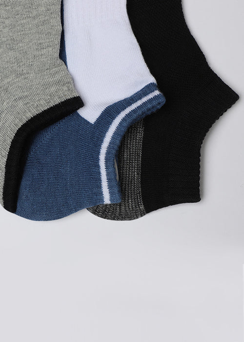 Pack Of 3 Colour-block Ankle Length Socks