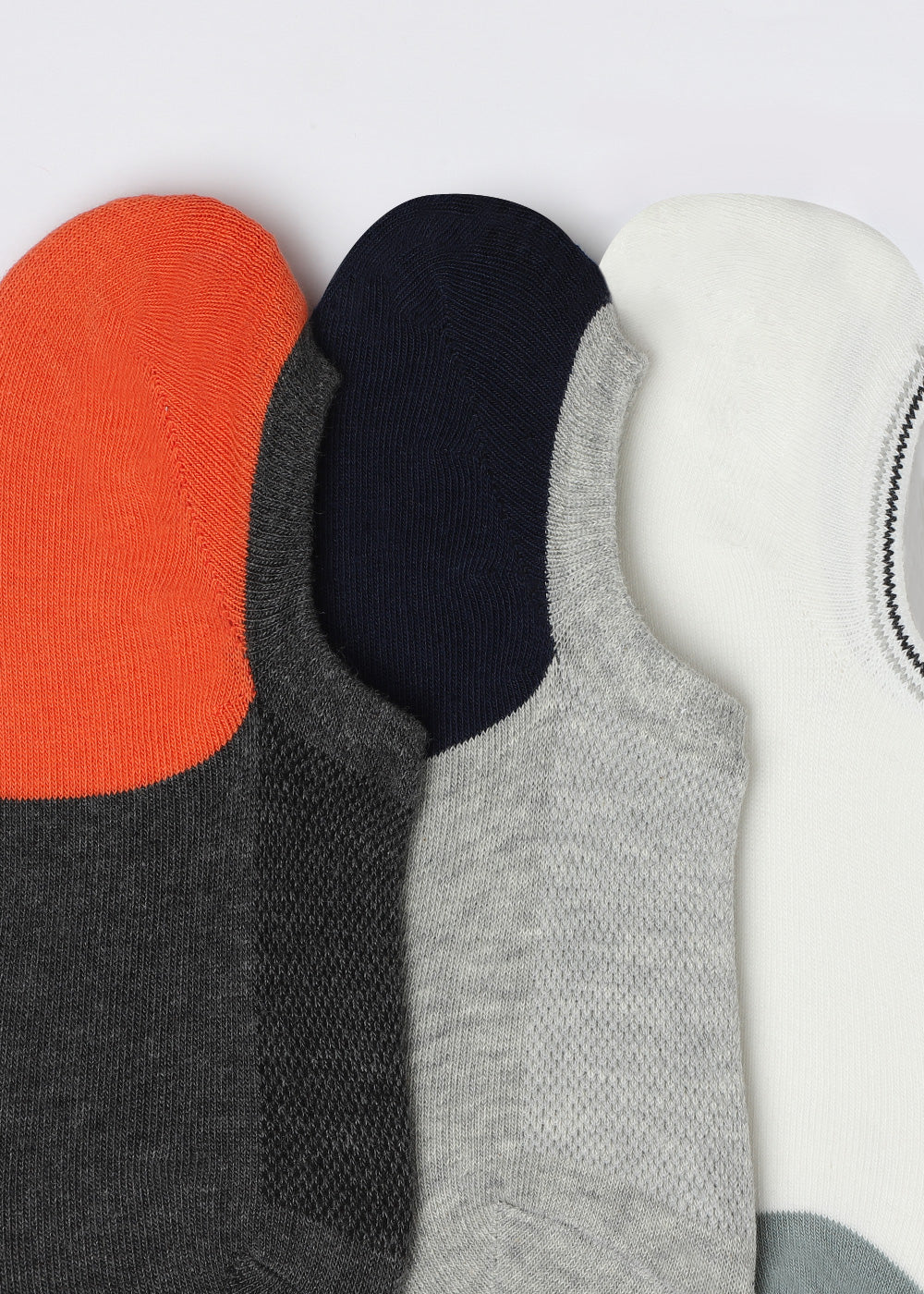 Pack Of 3 Colour-block No Show Socks