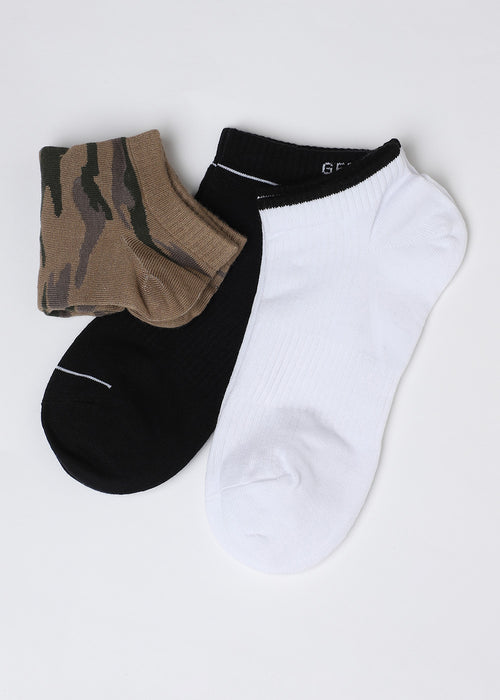 Pack Of 3 Neutral Ankle Length Socks