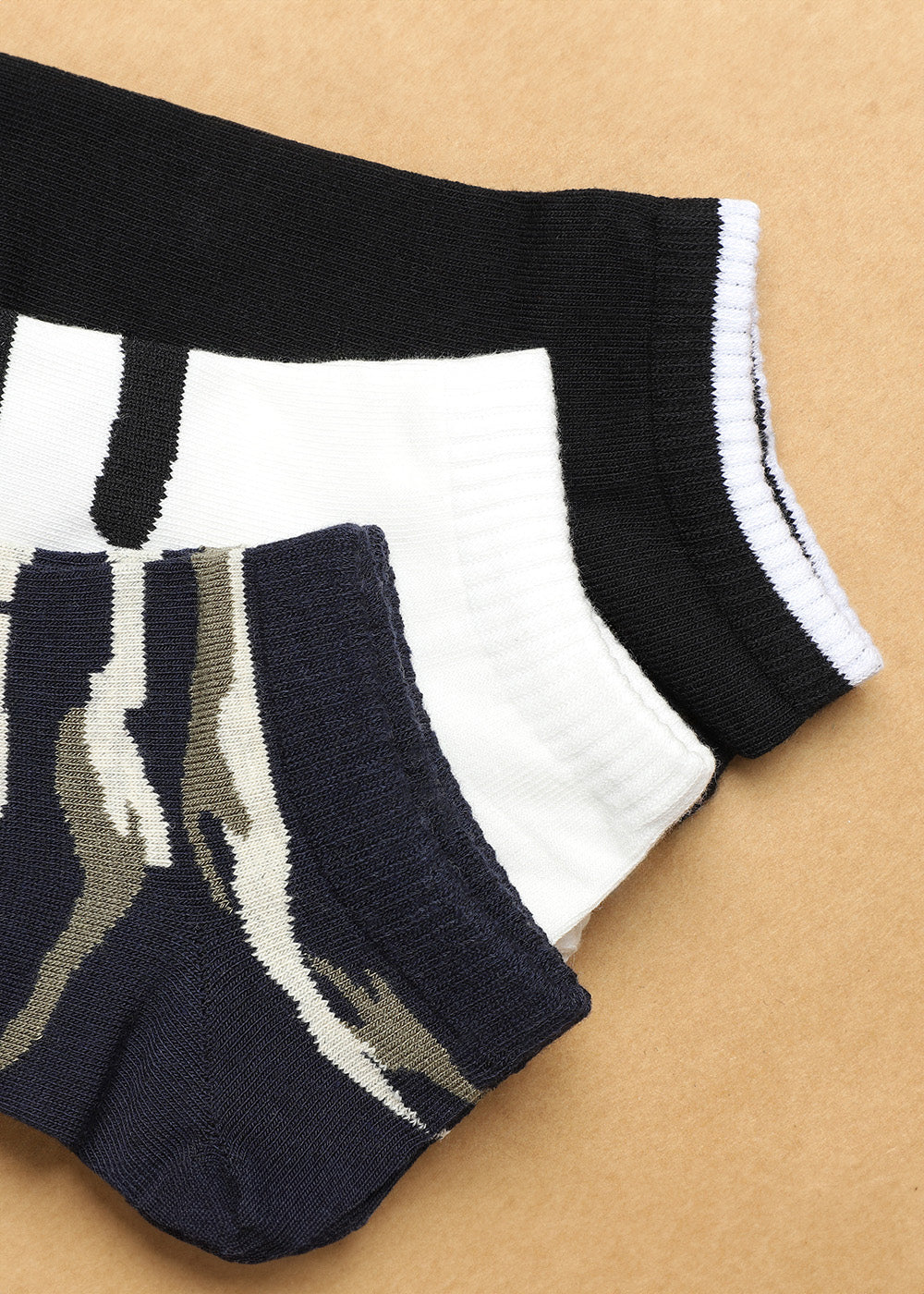 Pack Of 3 Printed Ankle Length Sock