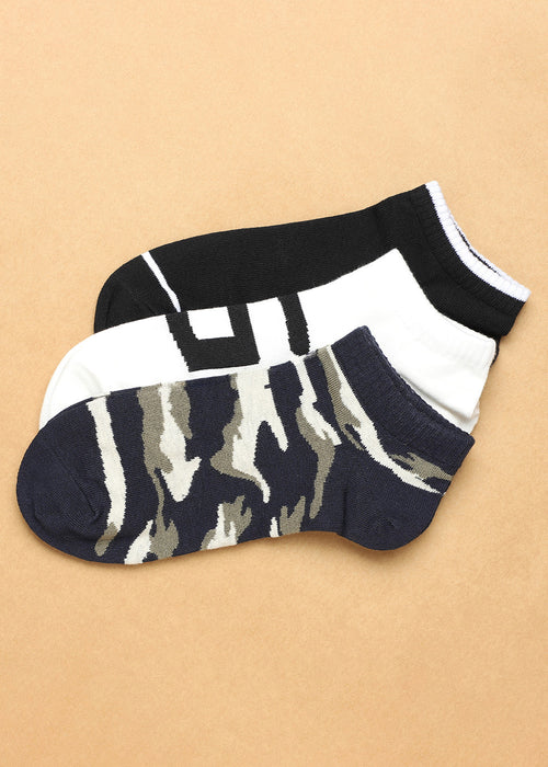 Pack Of 3 Printed Ankle Length Sock