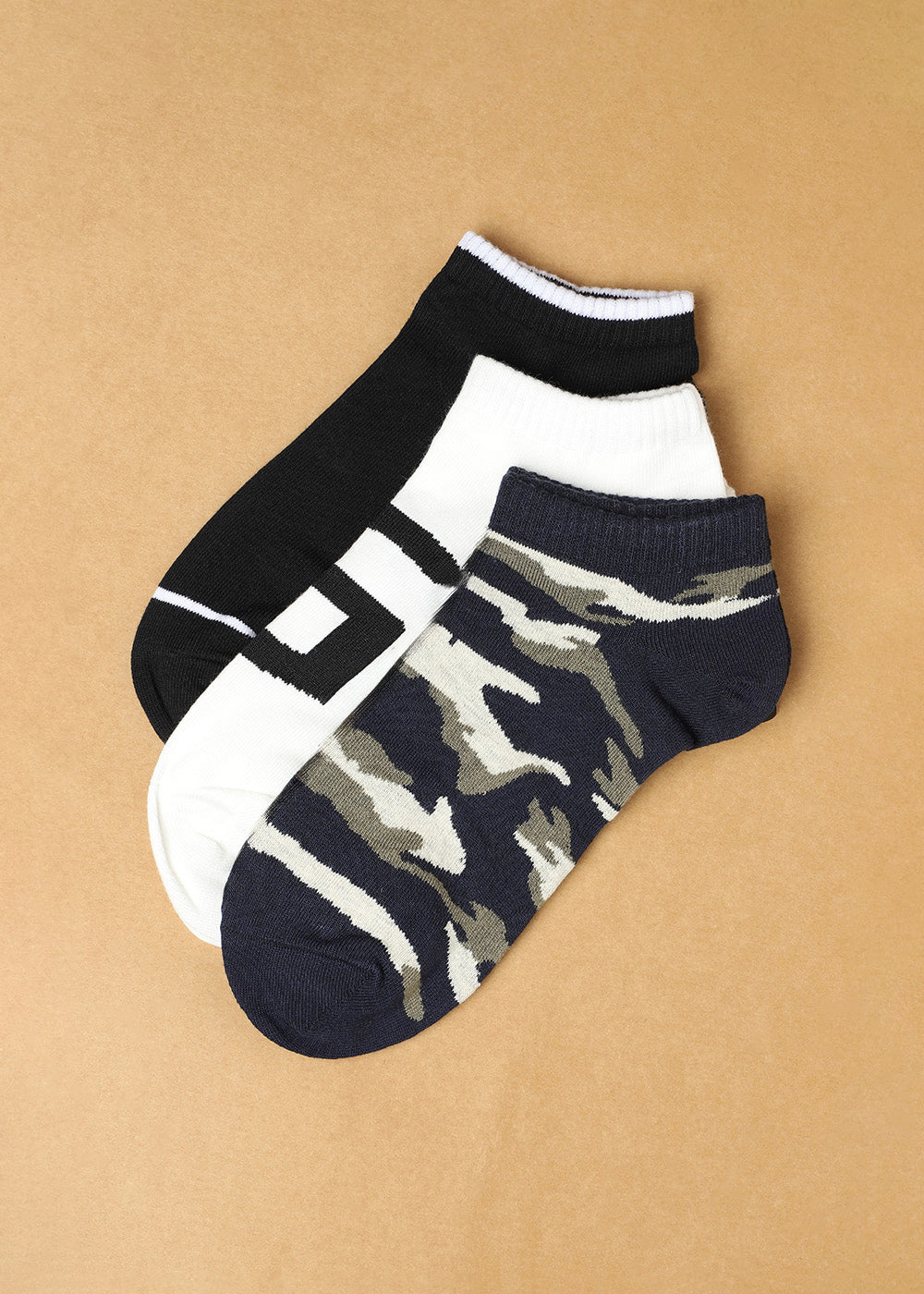 Pack Of 3 Printed Ankle Length Sock