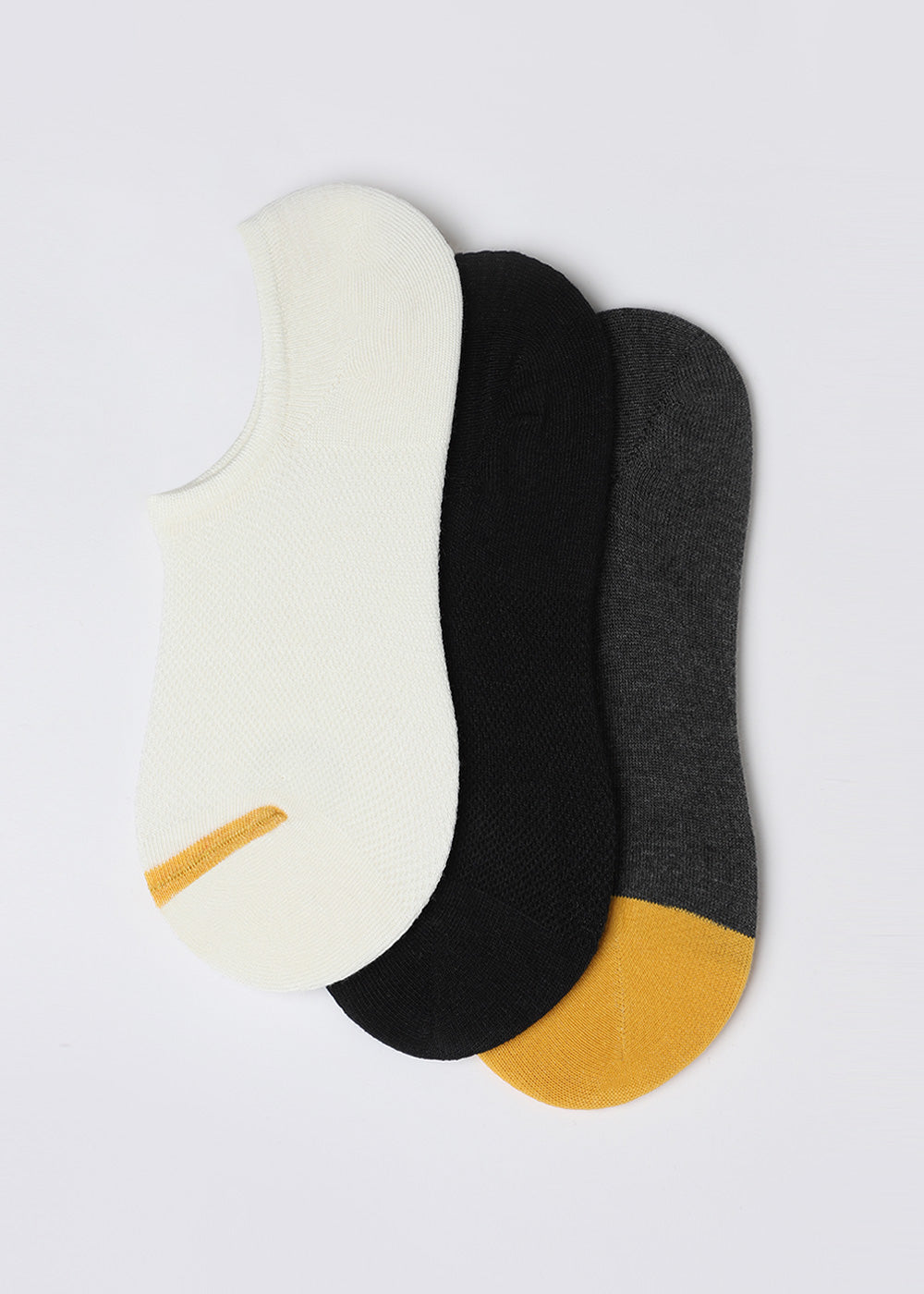 Pack Of 3 Solid No Show Socks