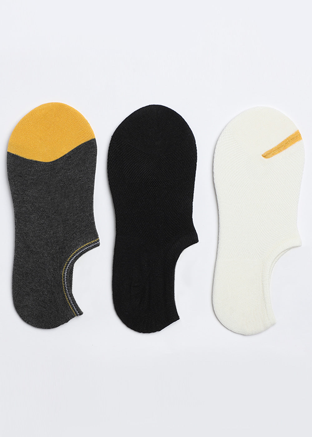 Pack Of 3 Solid No Show Socks