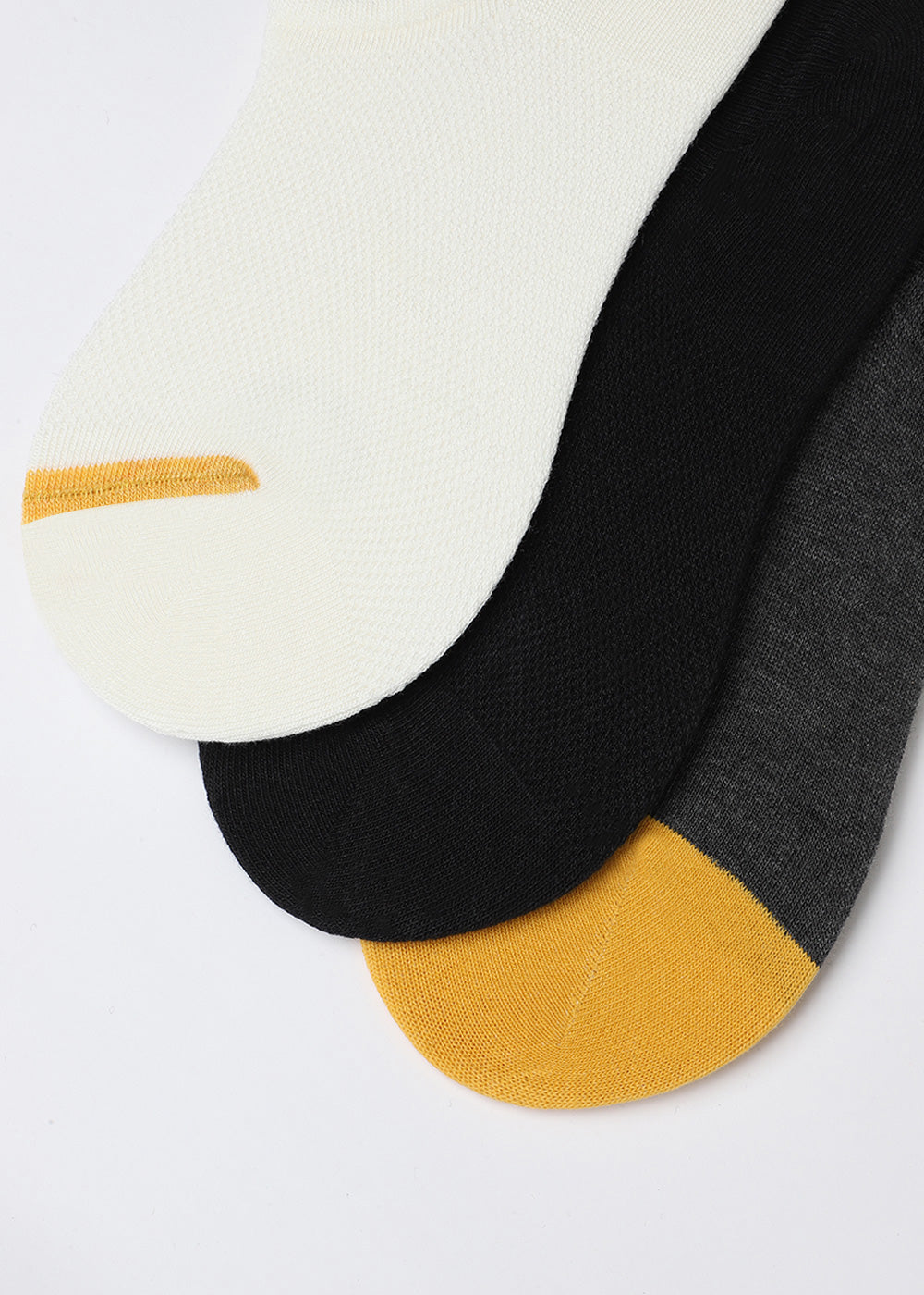 Pack Of 3 Solid No Show Socks