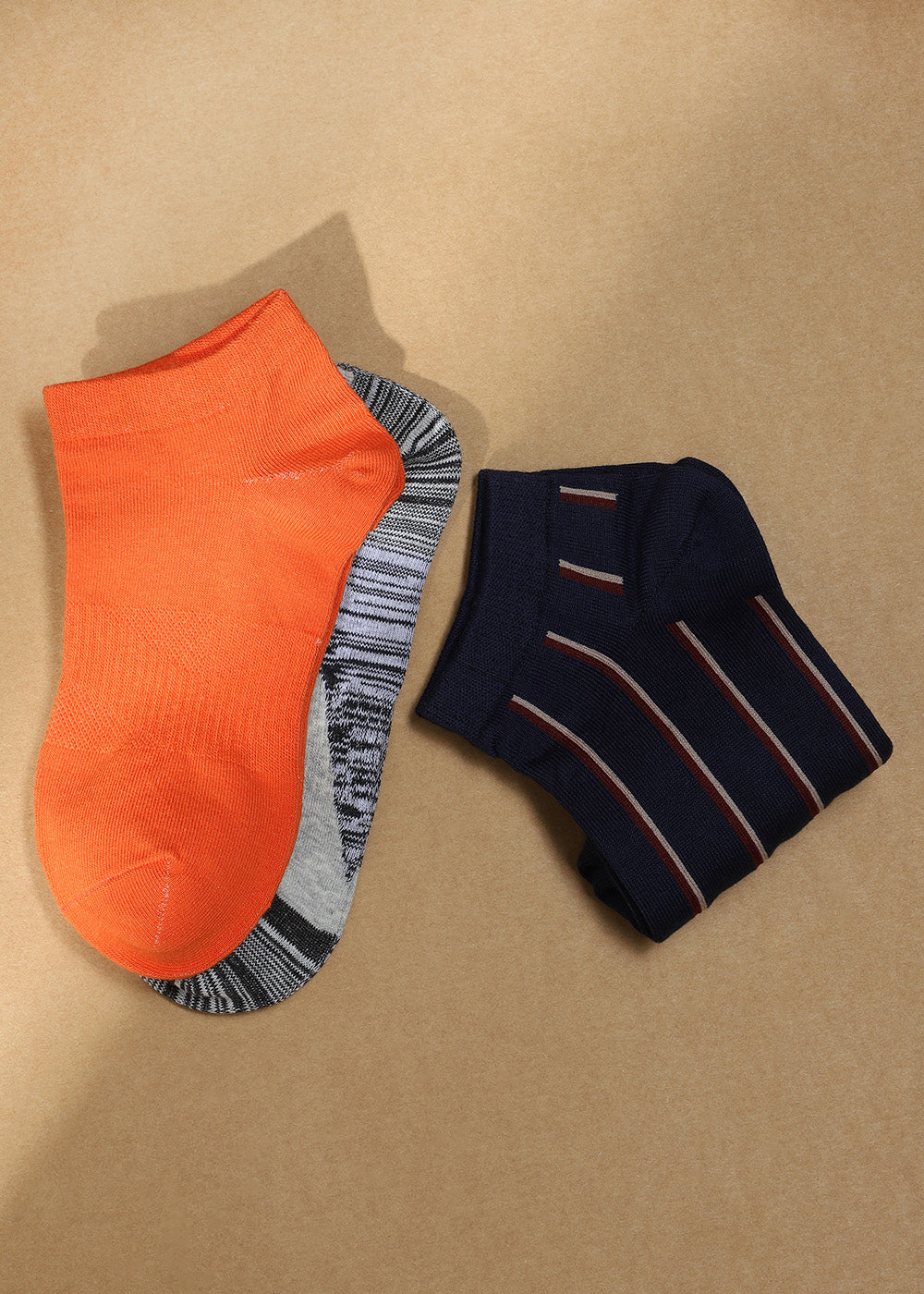 Set of 3 Striped Low-Cut Socks