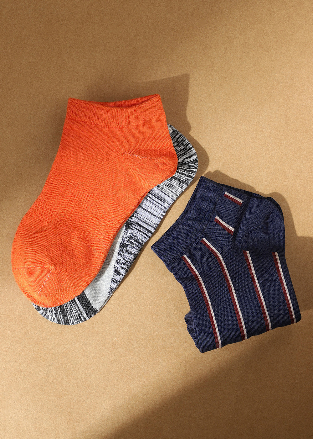 Set of 3 Striped Low-Cut Socks