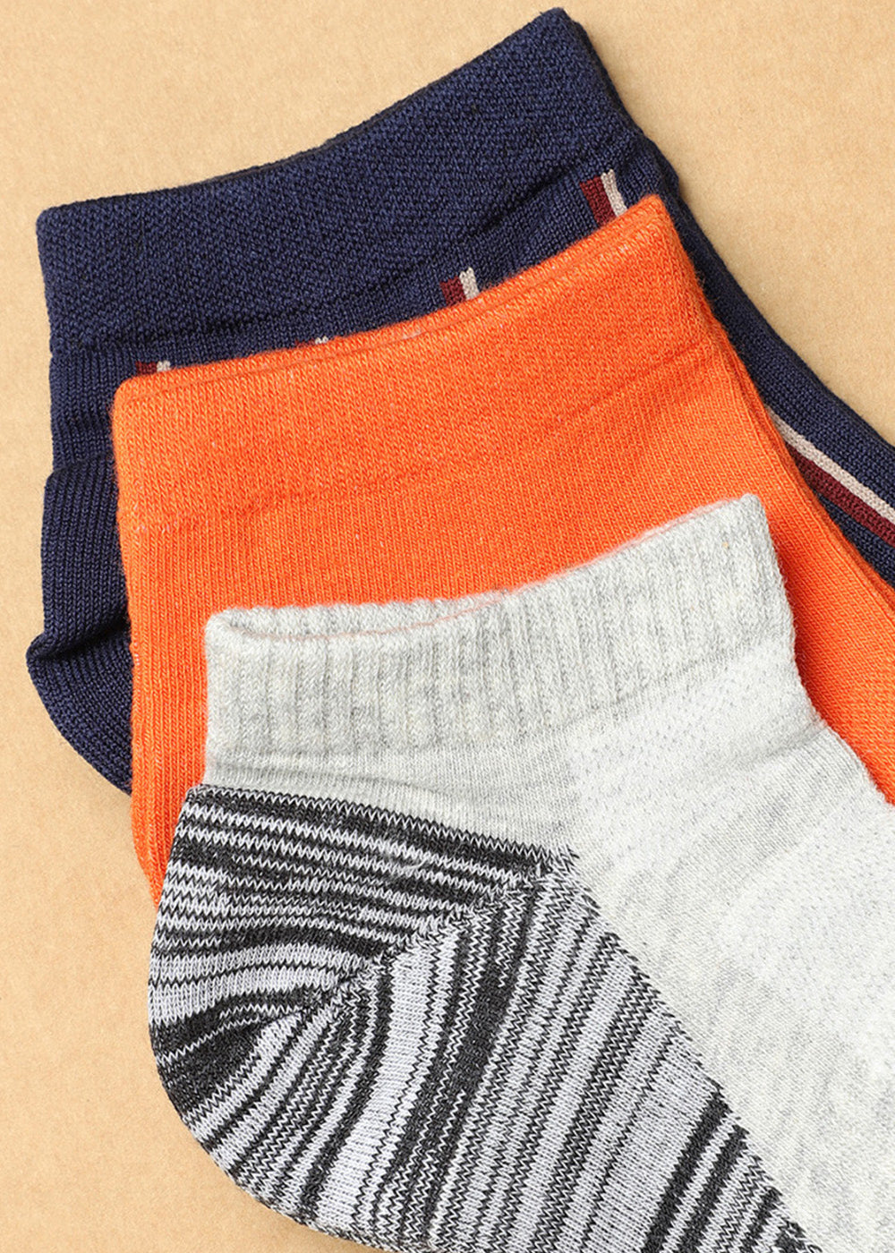 Set of 3 Striped Low-Cut Socks