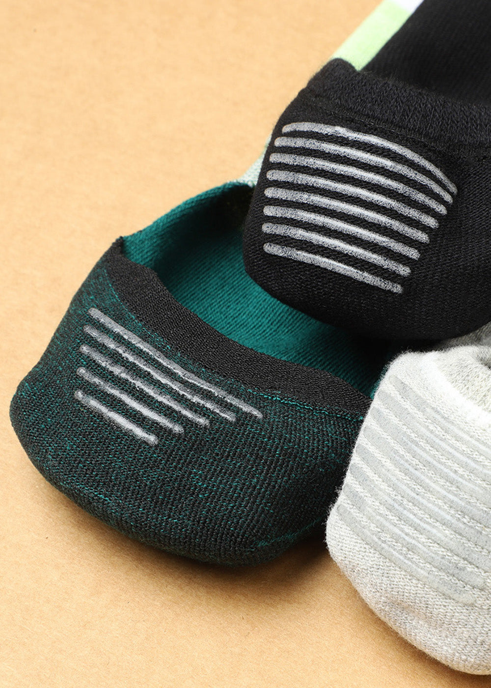 Set Of 3 Striped No Show Socks