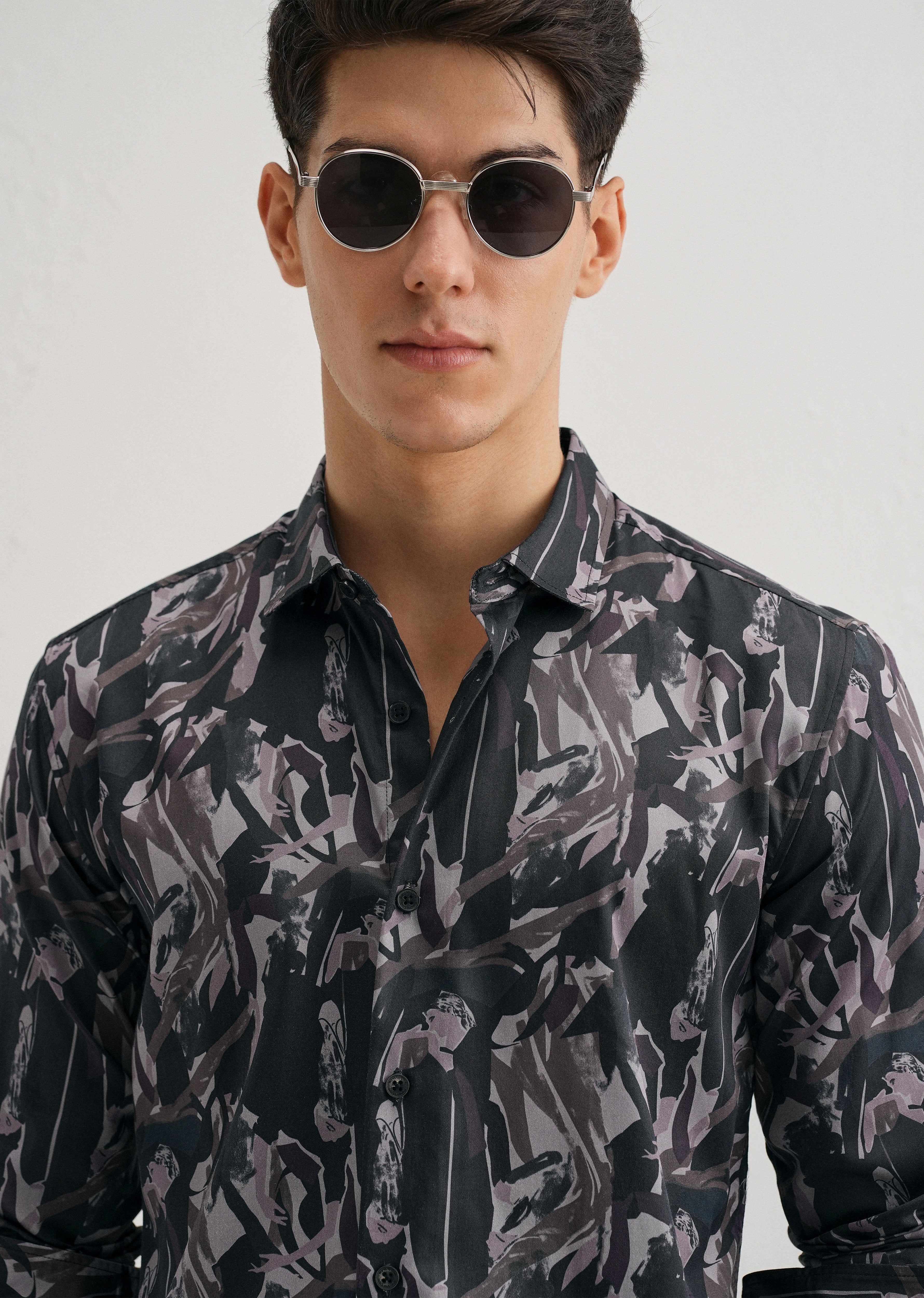 Painterly Brushstrokes Printed Shirt