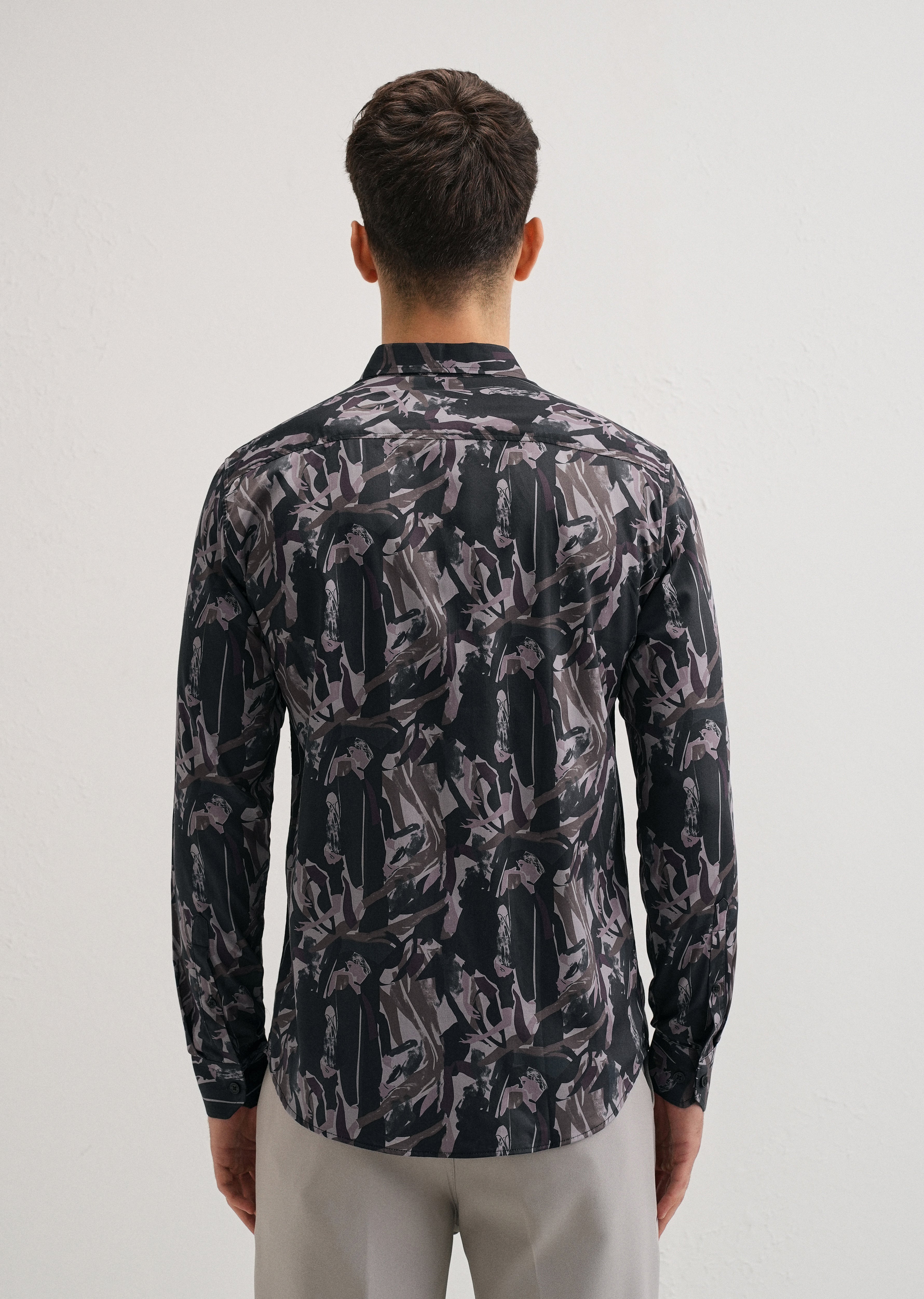 Painterly Brushstrokes Printed Shirt