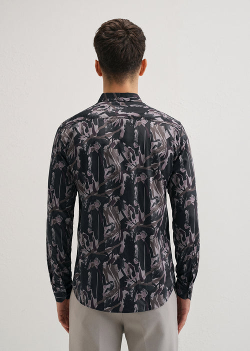 Painterly Brushstrokes Printed Shirt