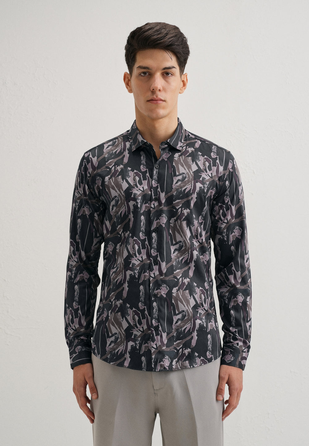 Painterly Brushstrokes Printed Shirt