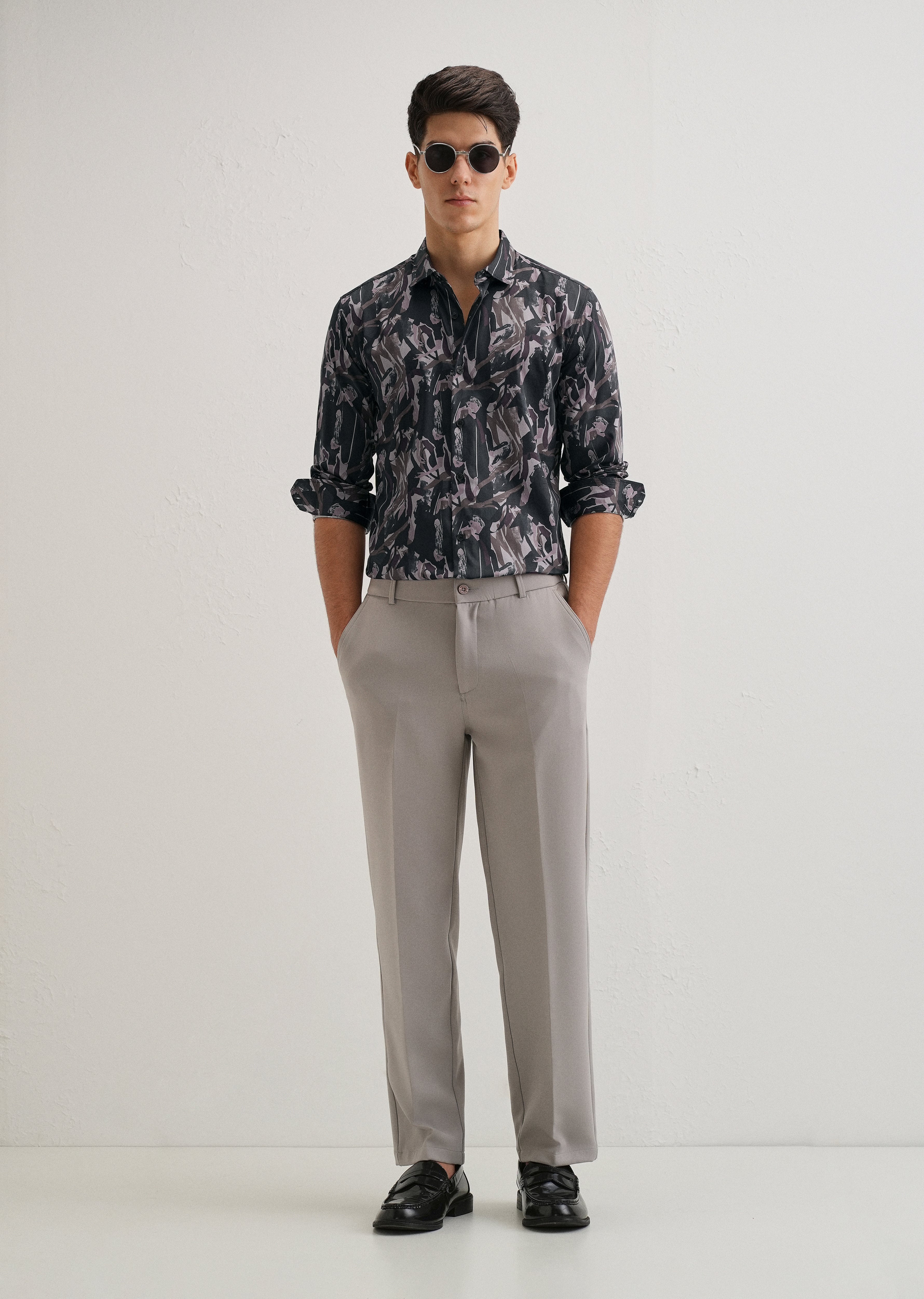 Painterly Brushstrokes Printed Shirt