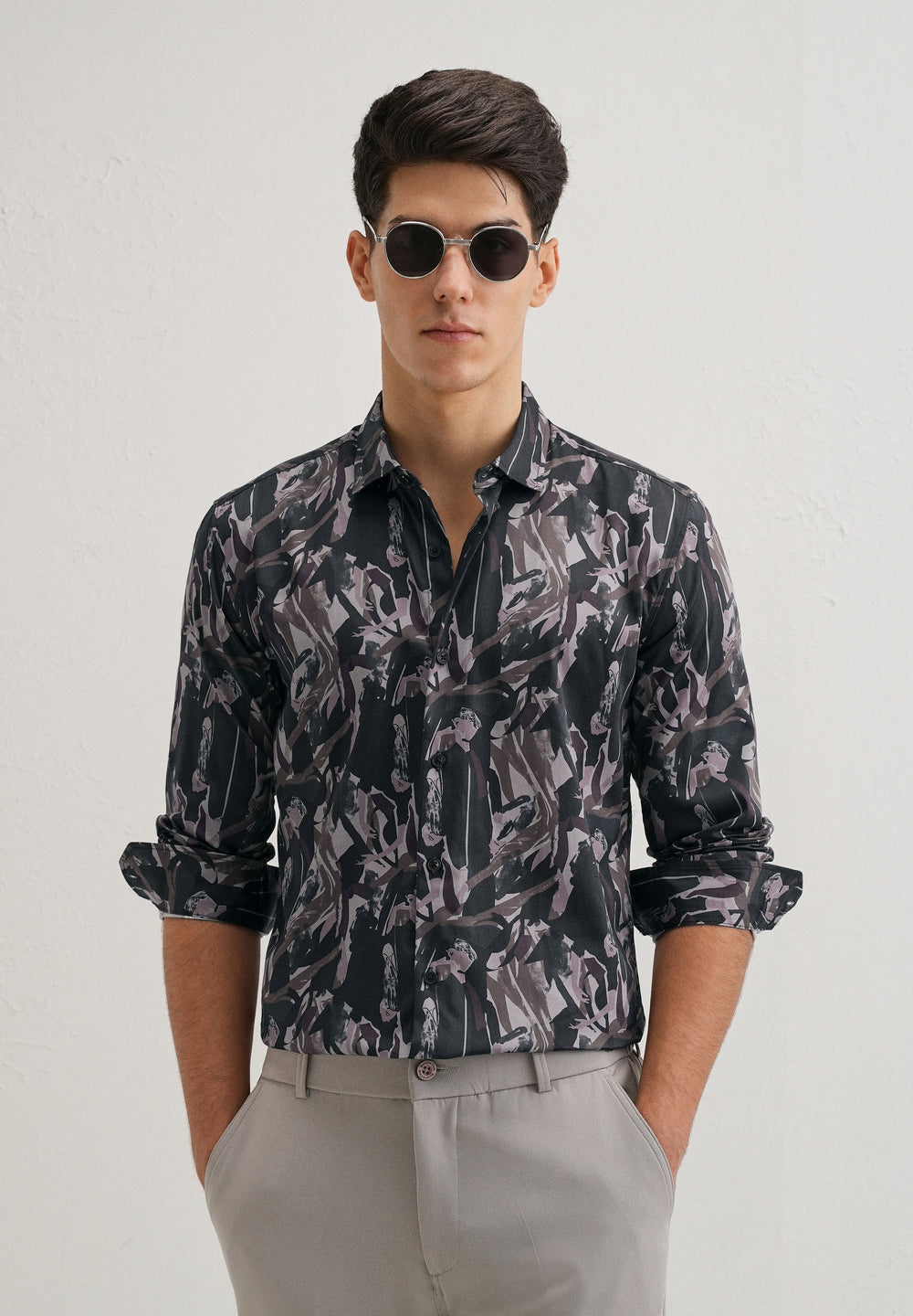 Painterly Brushstrokes Printed Shirt