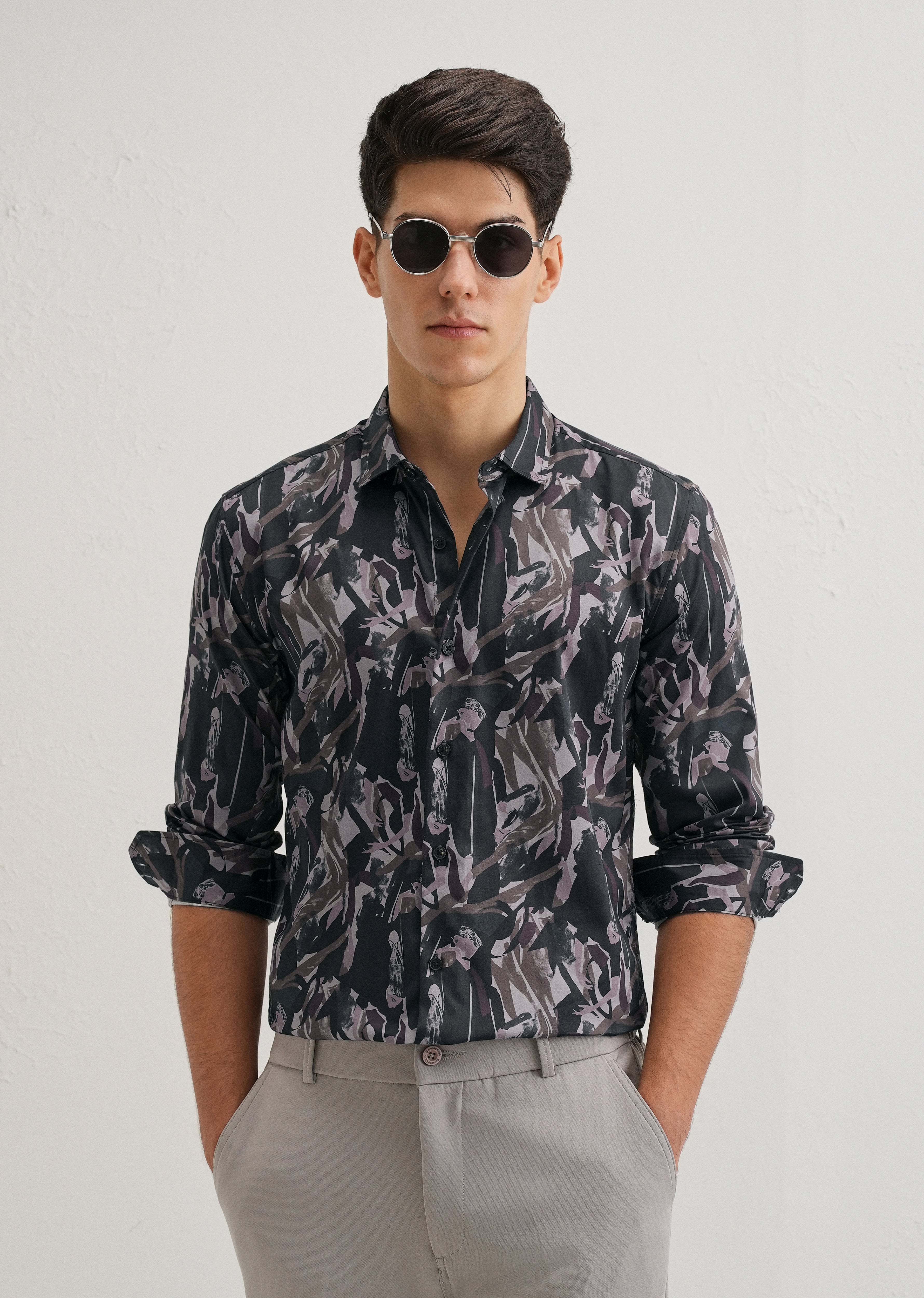 Painterly Brushstrokes Printed Shirt