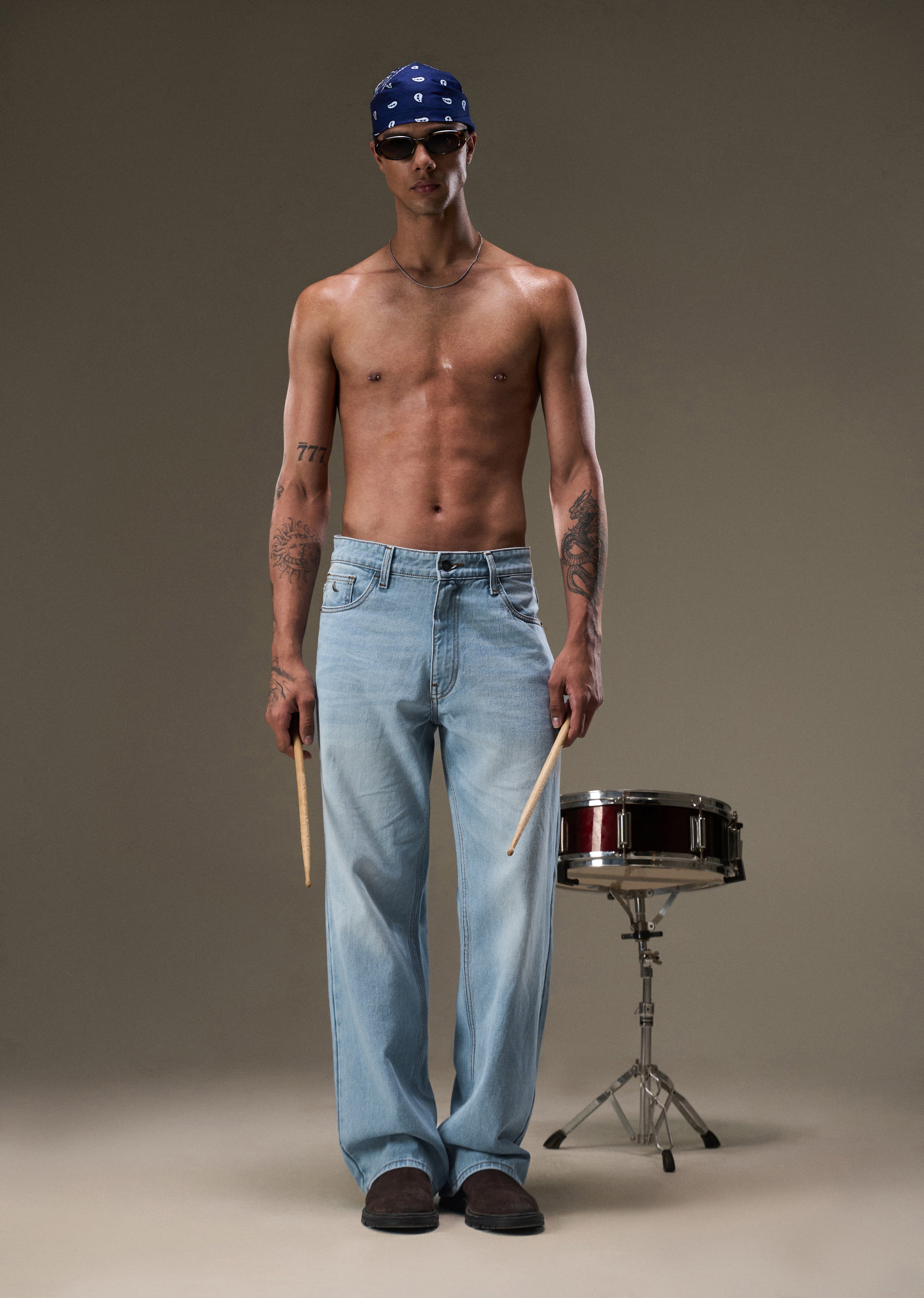 Pale Blue Baggy Fit Jeans