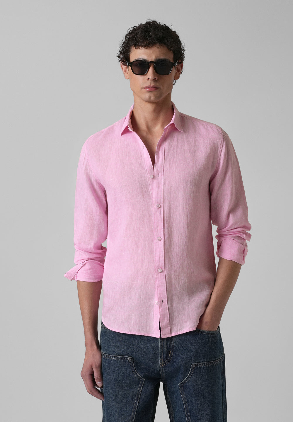 100% Pure Irish Pale Pink Linen Shirt