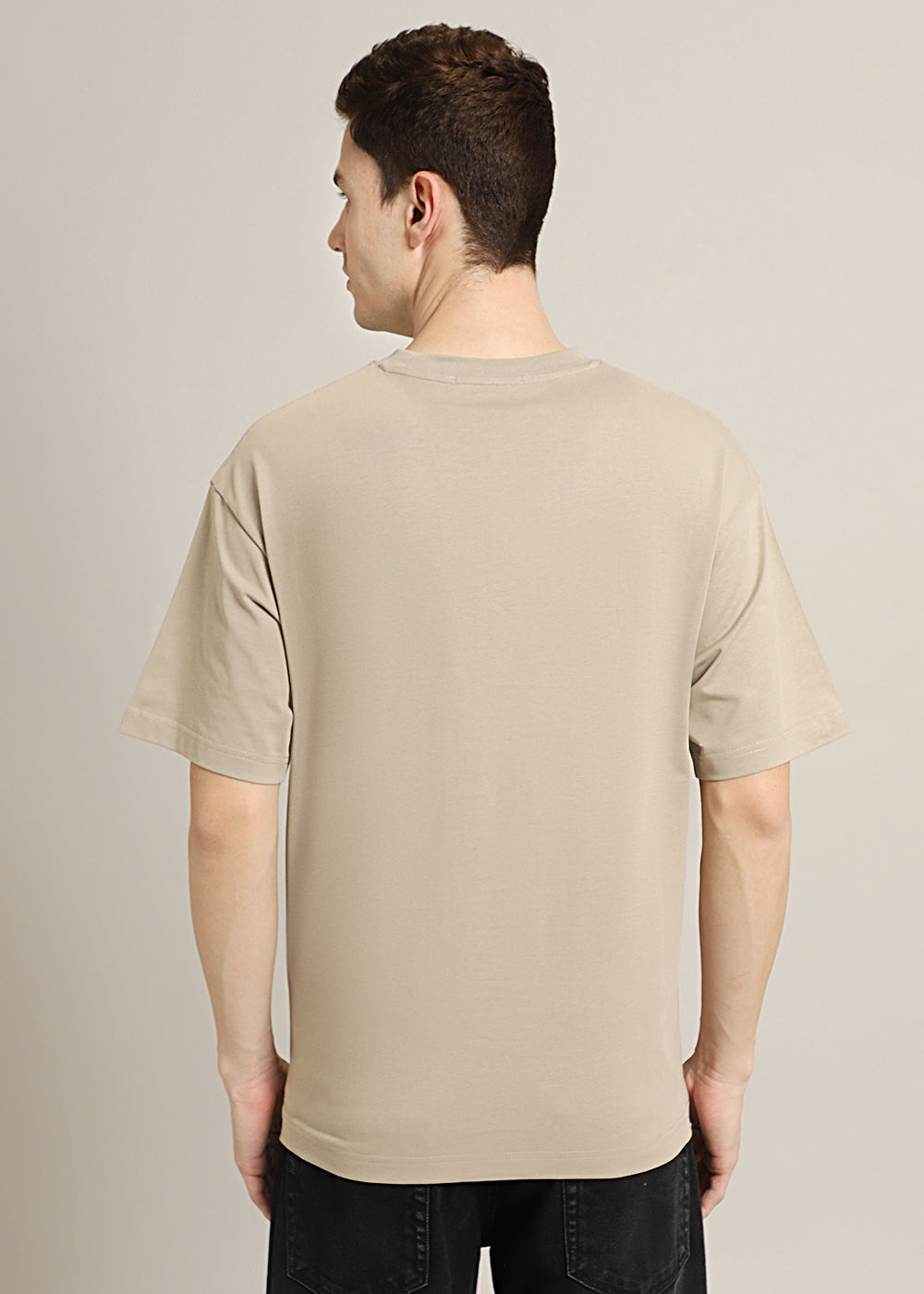 Passion Beige Printed Oversized T-shirt