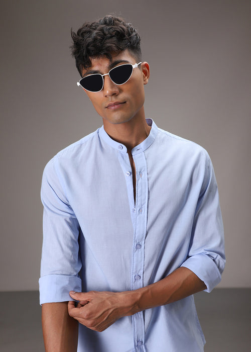 Pastel Blue Cotton Shirt