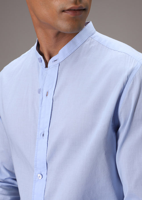 Pastel Blue Cotton Shirt