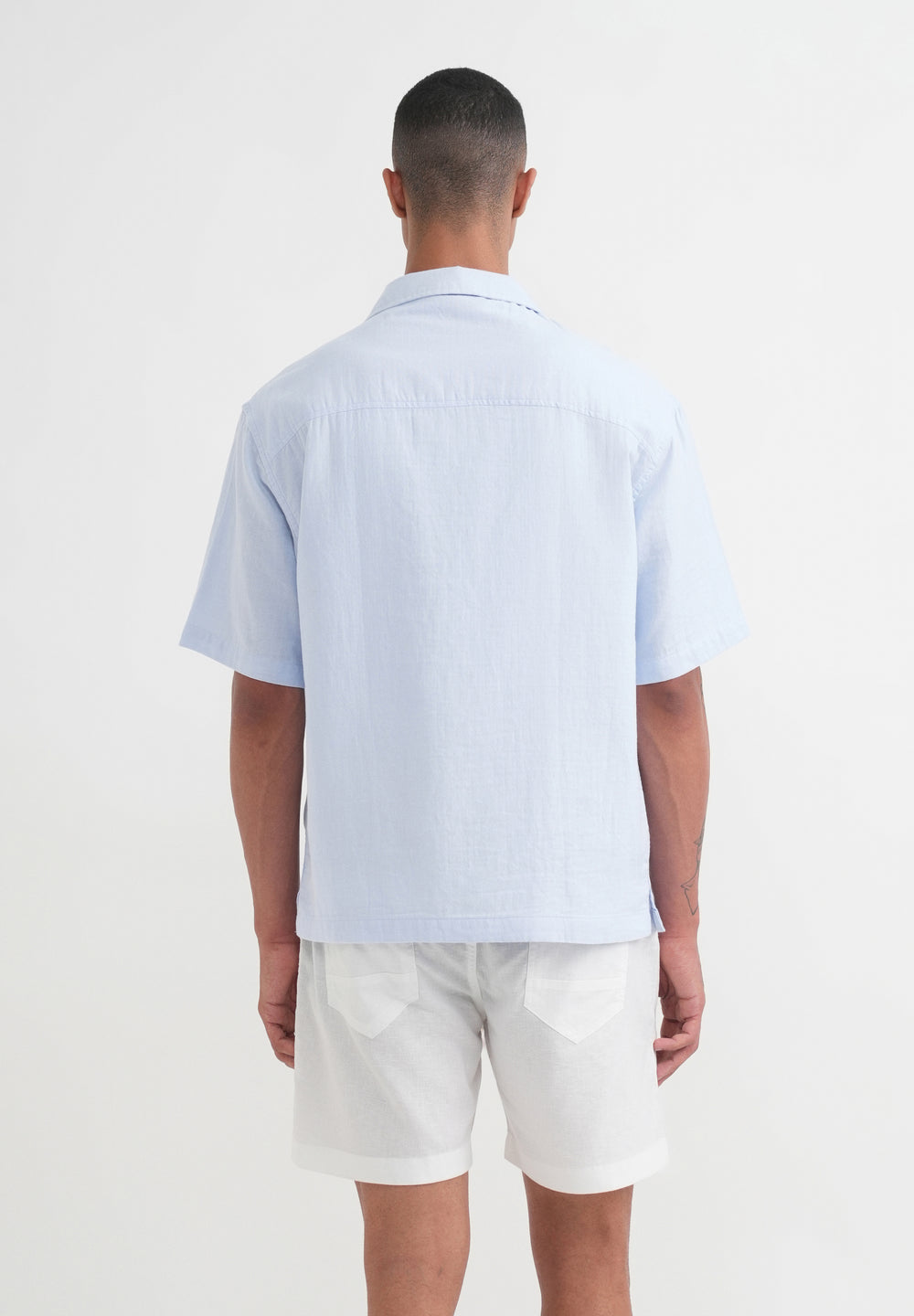 Pastel Blue Floral Embroidery Shirt