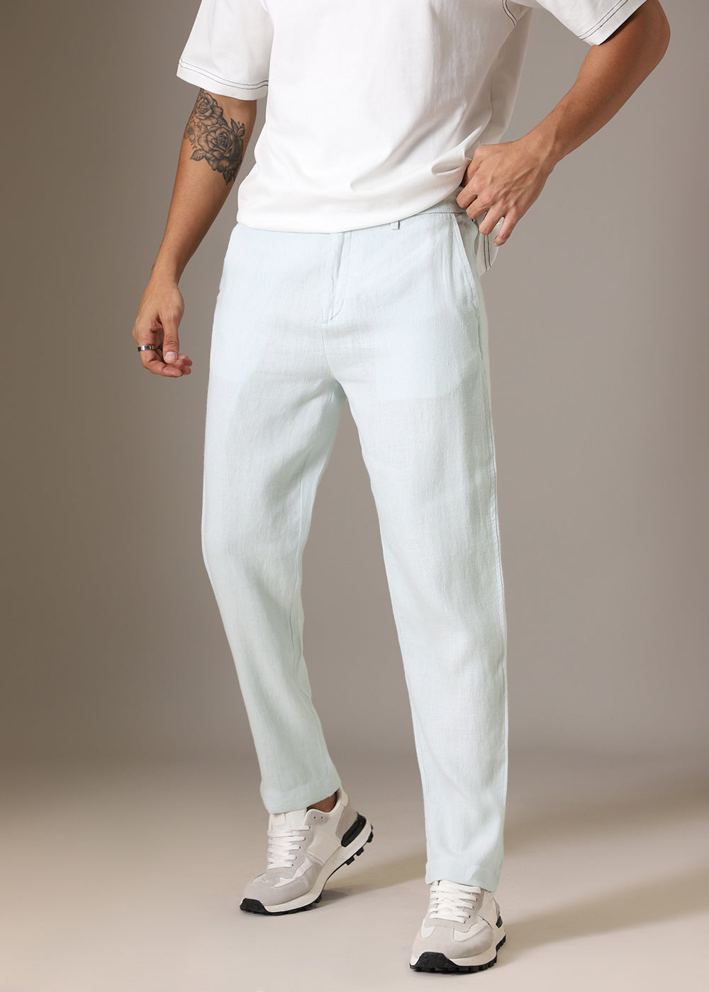 Pastel Blue Linen Pant