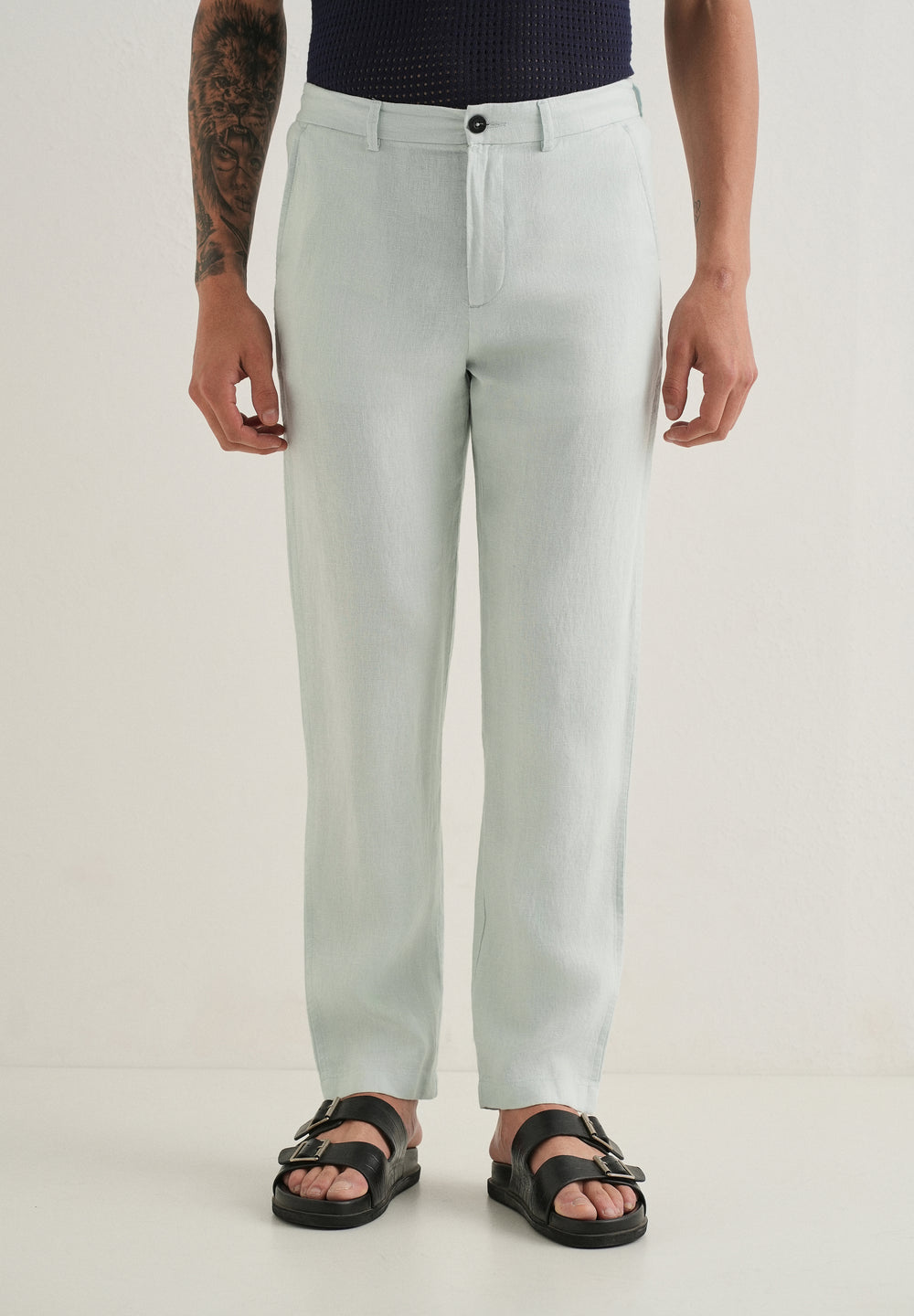 Pastel Blue Linen Pant