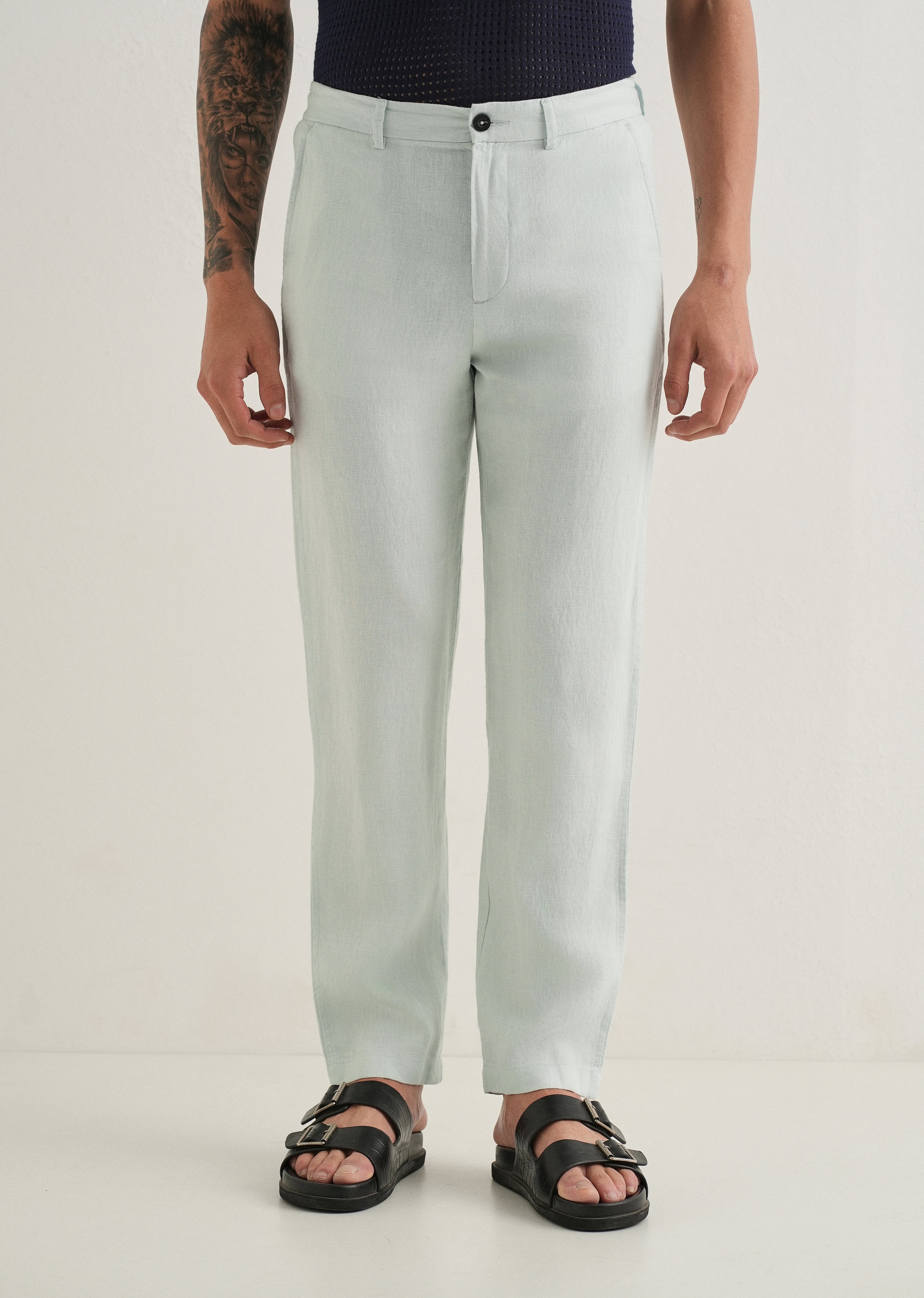 Pastel Blue Linen Pant