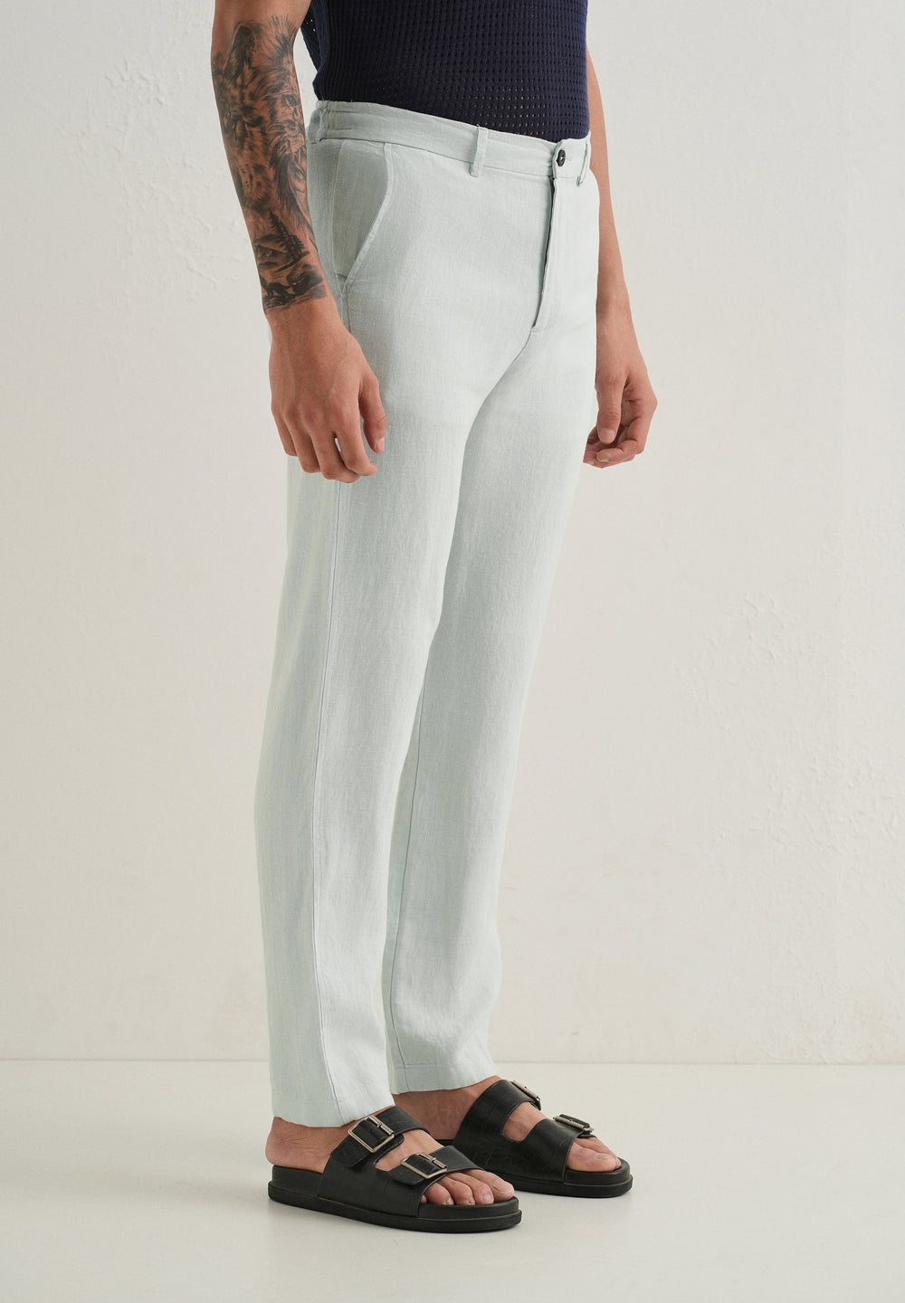 Pastel Blue Linen Pant