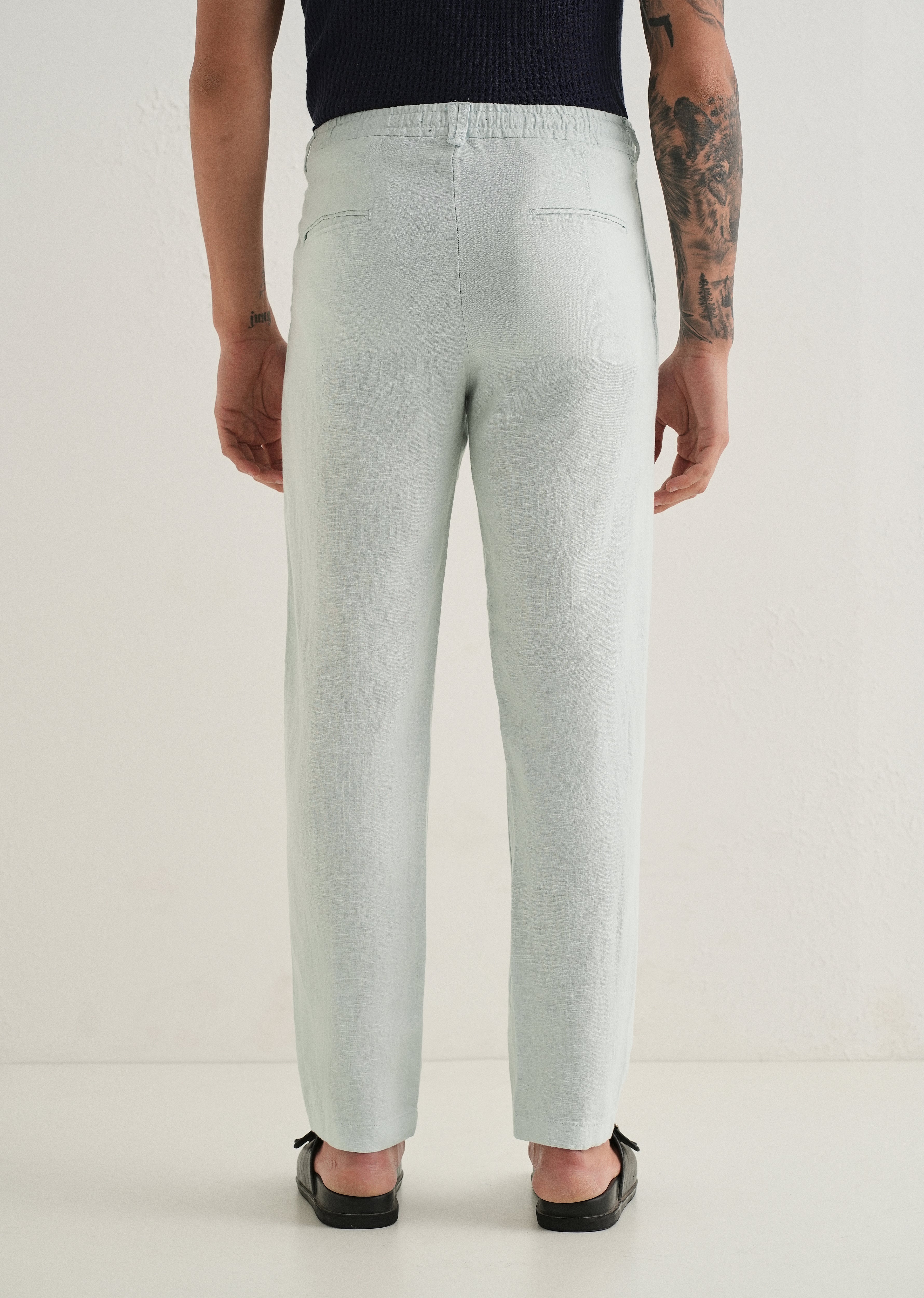 Pastel Blue Linen Pant