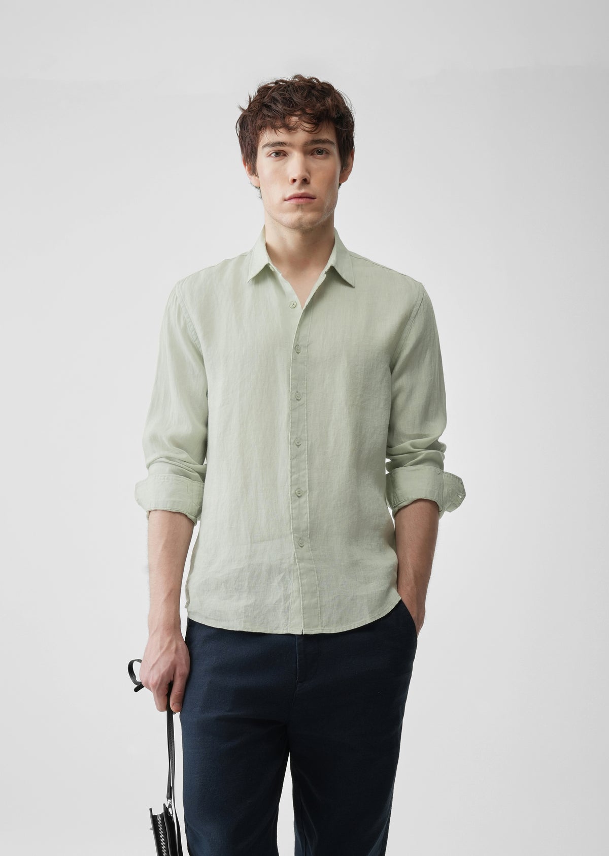 Pastel Green 100% Pure Linen Shirt