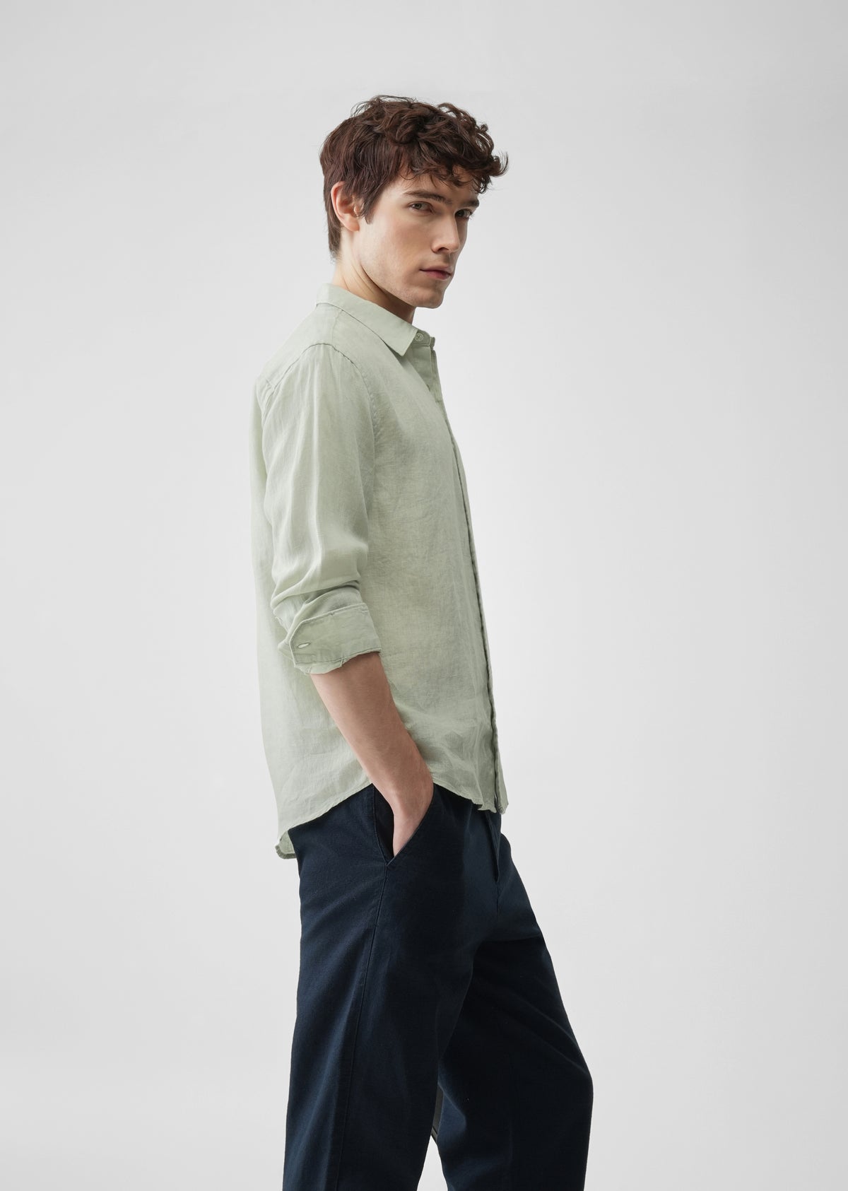 Pastel Green 100% Pure Linen Shirt