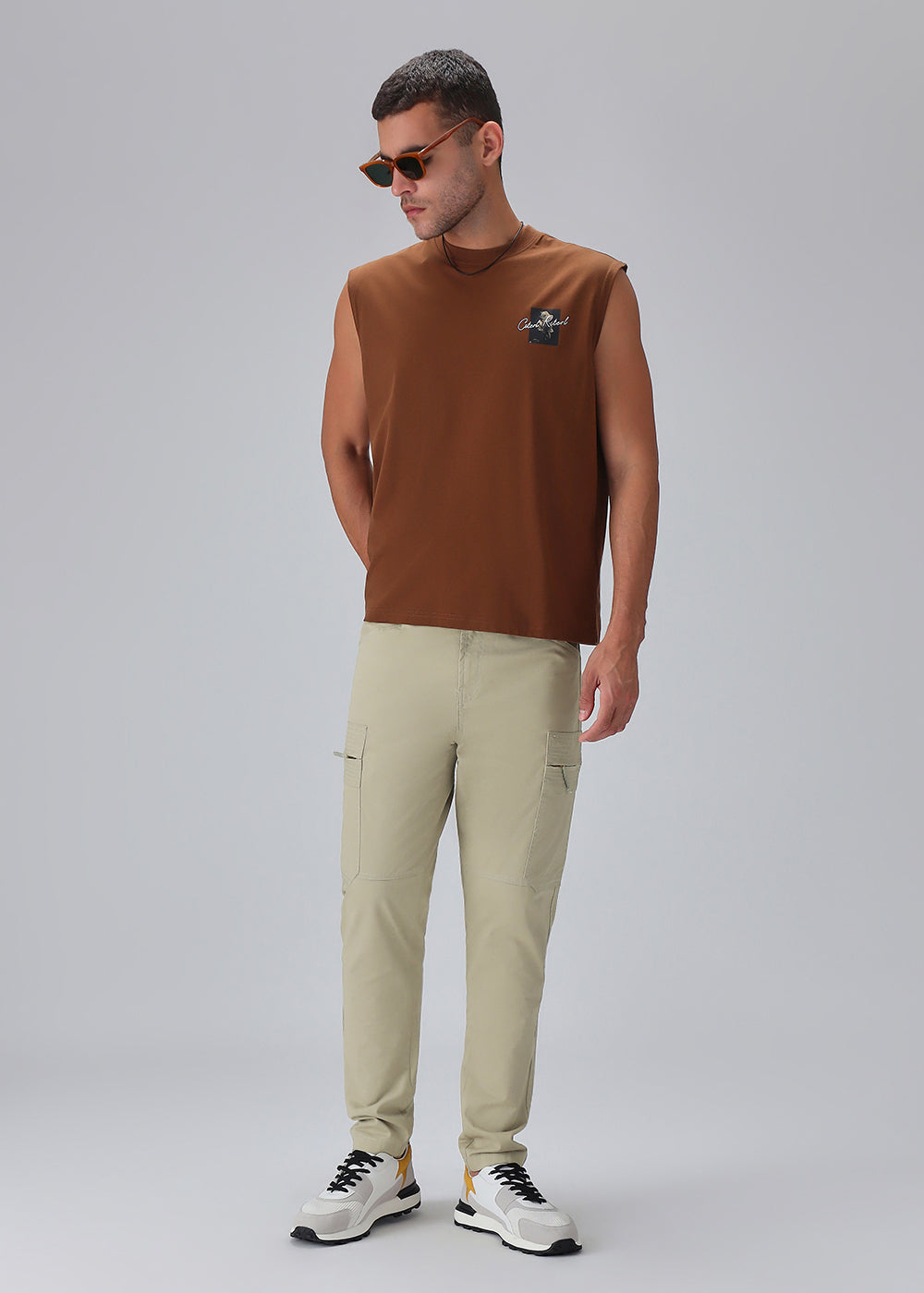 Celadon Green Zip Cargo Pants