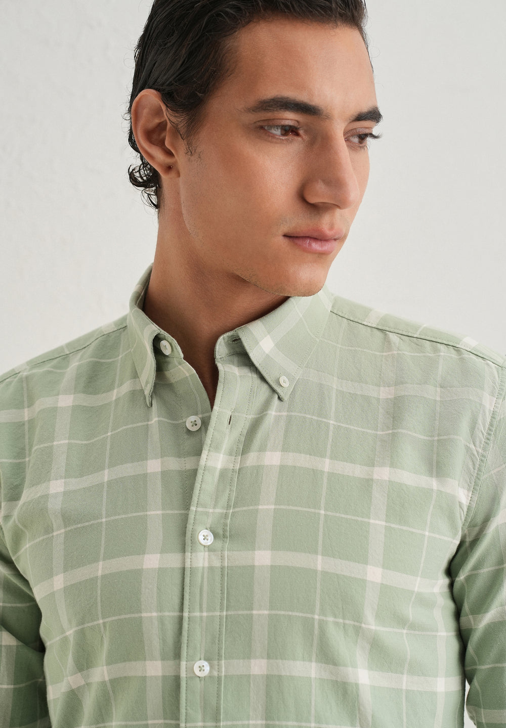 Pastel Green Check Shirt