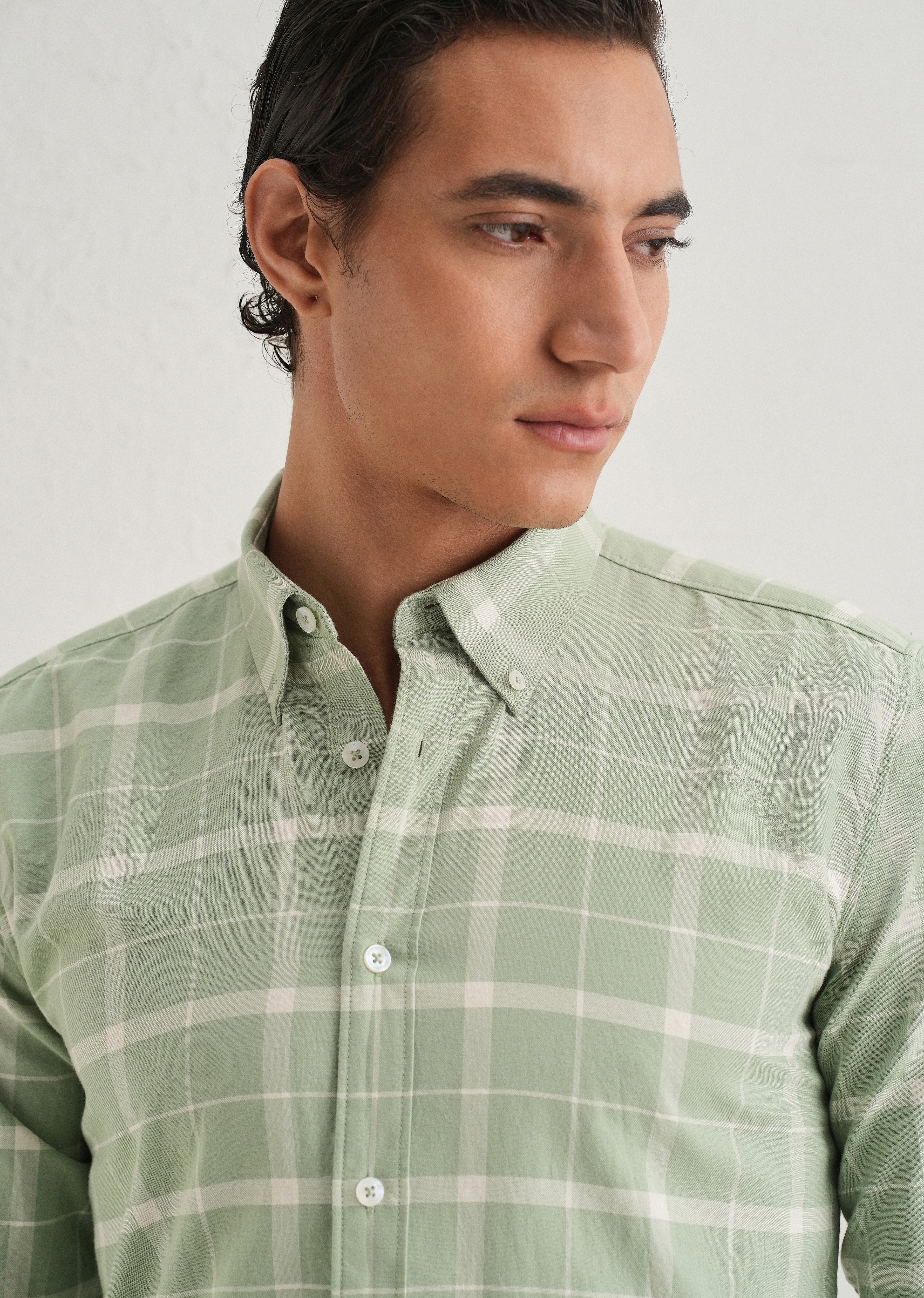Pastel Green Check Shirt