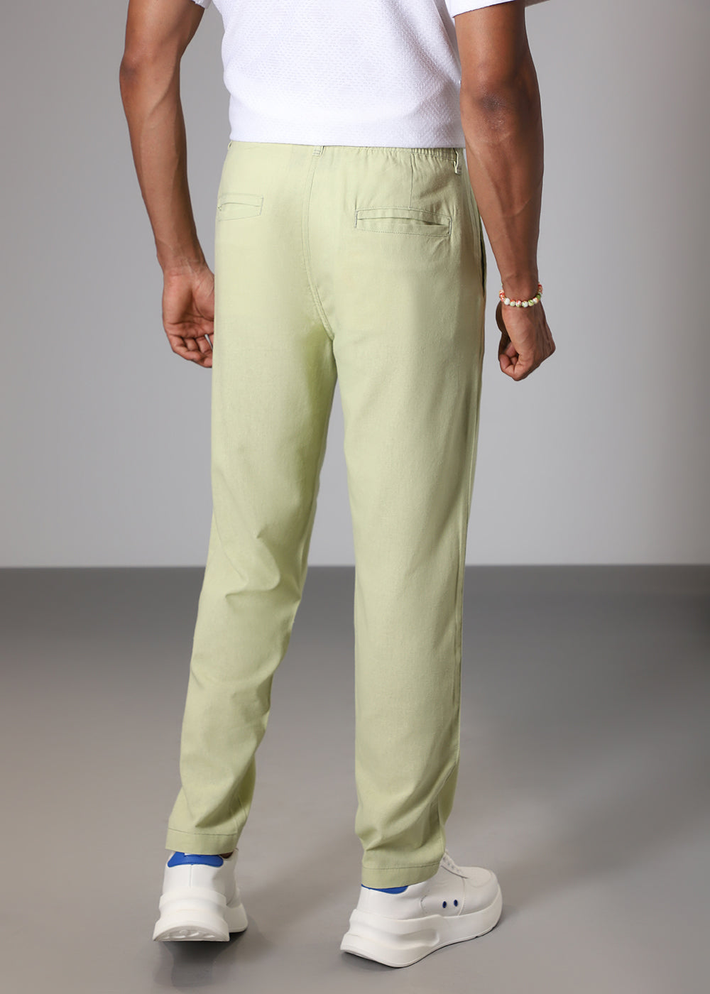 Pastel Green Comfort Fit Linen Pant