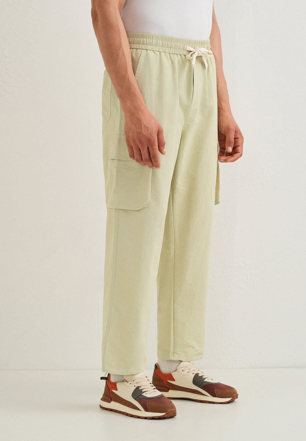 Pastel Green Relaxed Fit Cargo Pant