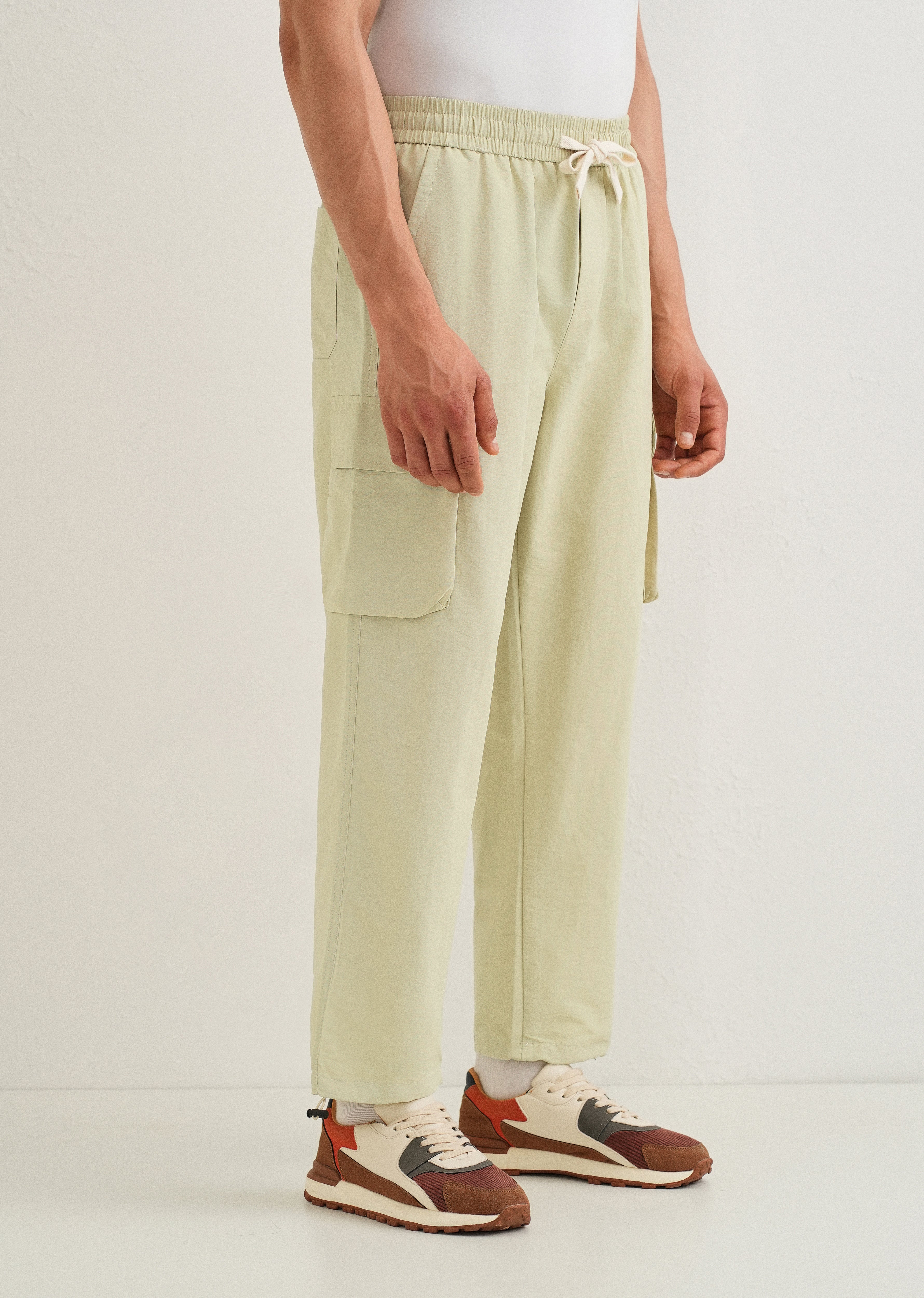 Pastel Green Relaxed Fit Cargo Pant