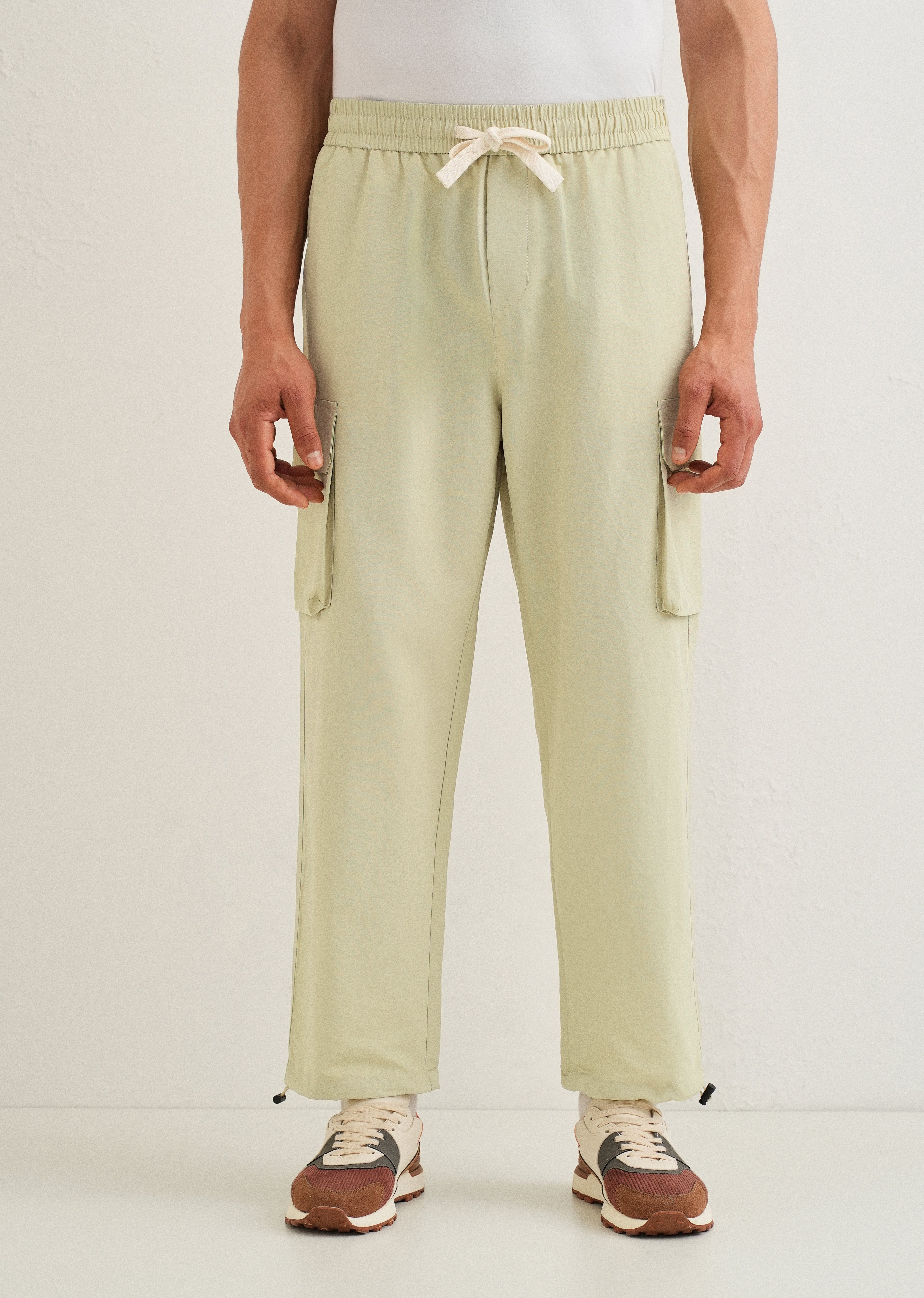 Pastel Green Relaxed Fit Cargo Pant