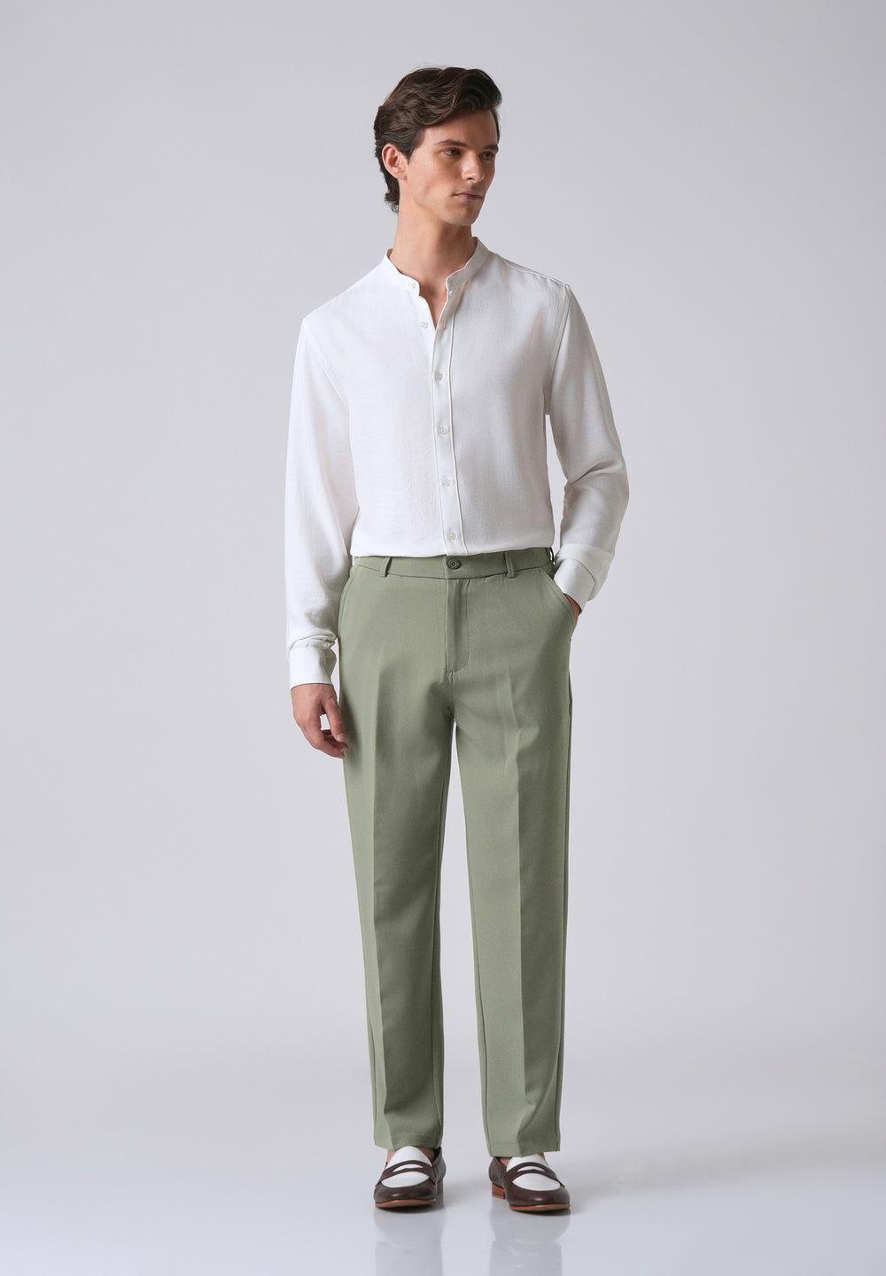 Pastel Green Relaxed Fit Trousers