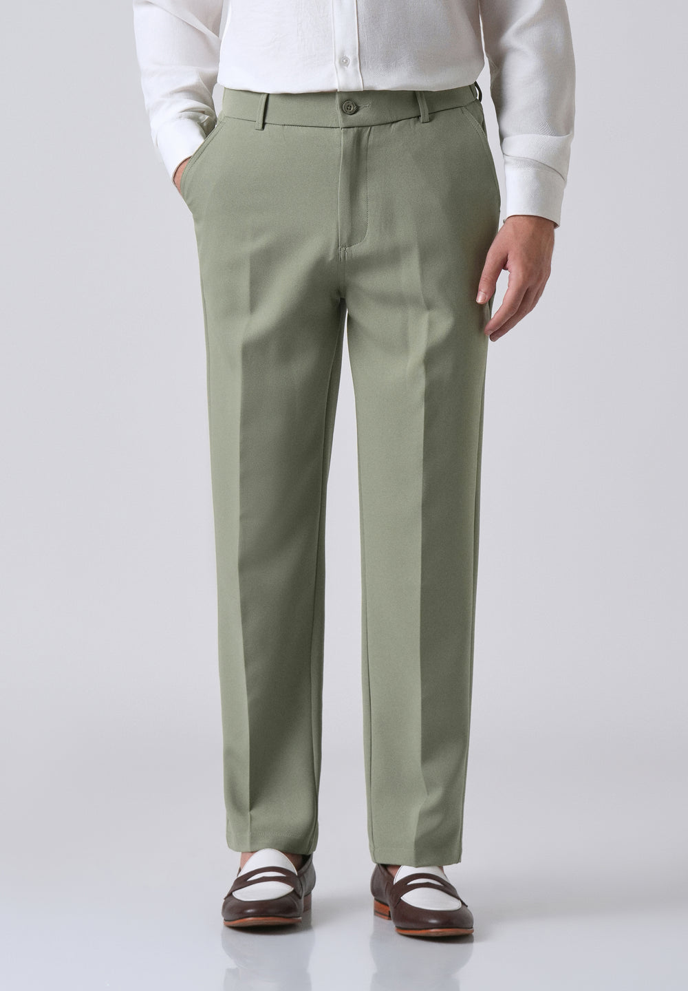 Pastel Green Relaxed Fit Trousers