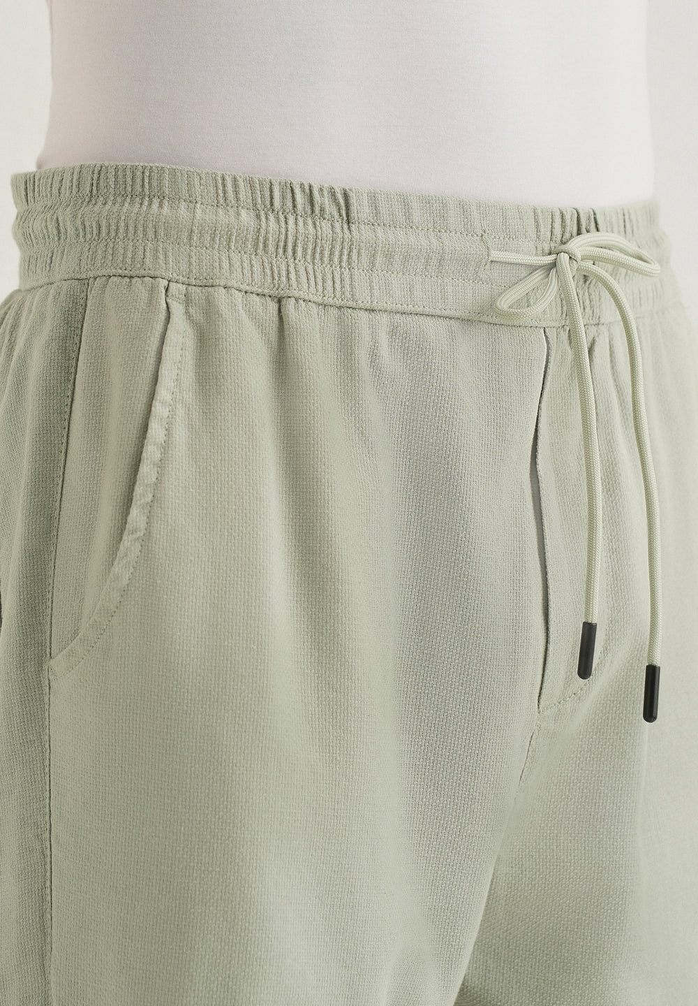 Pastel Green Textured Pants