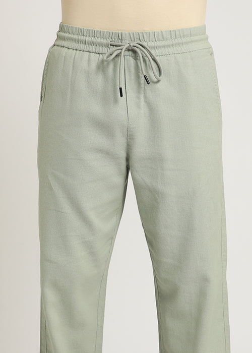 Pastel Green Textured Pants