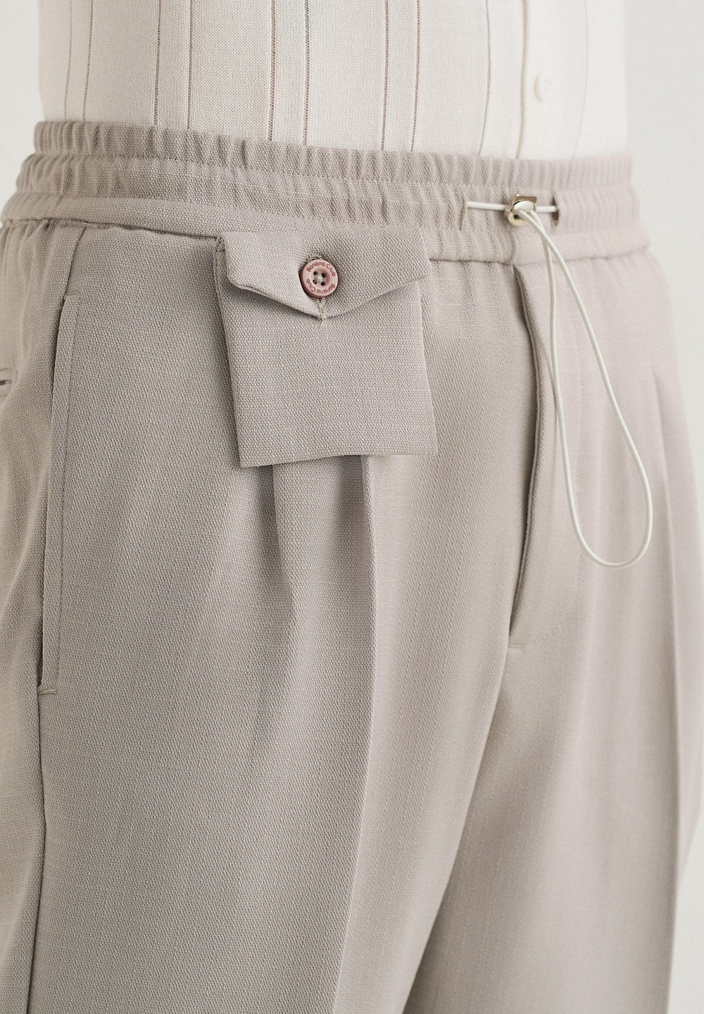 Pastel Grey Pleated Korean Pant