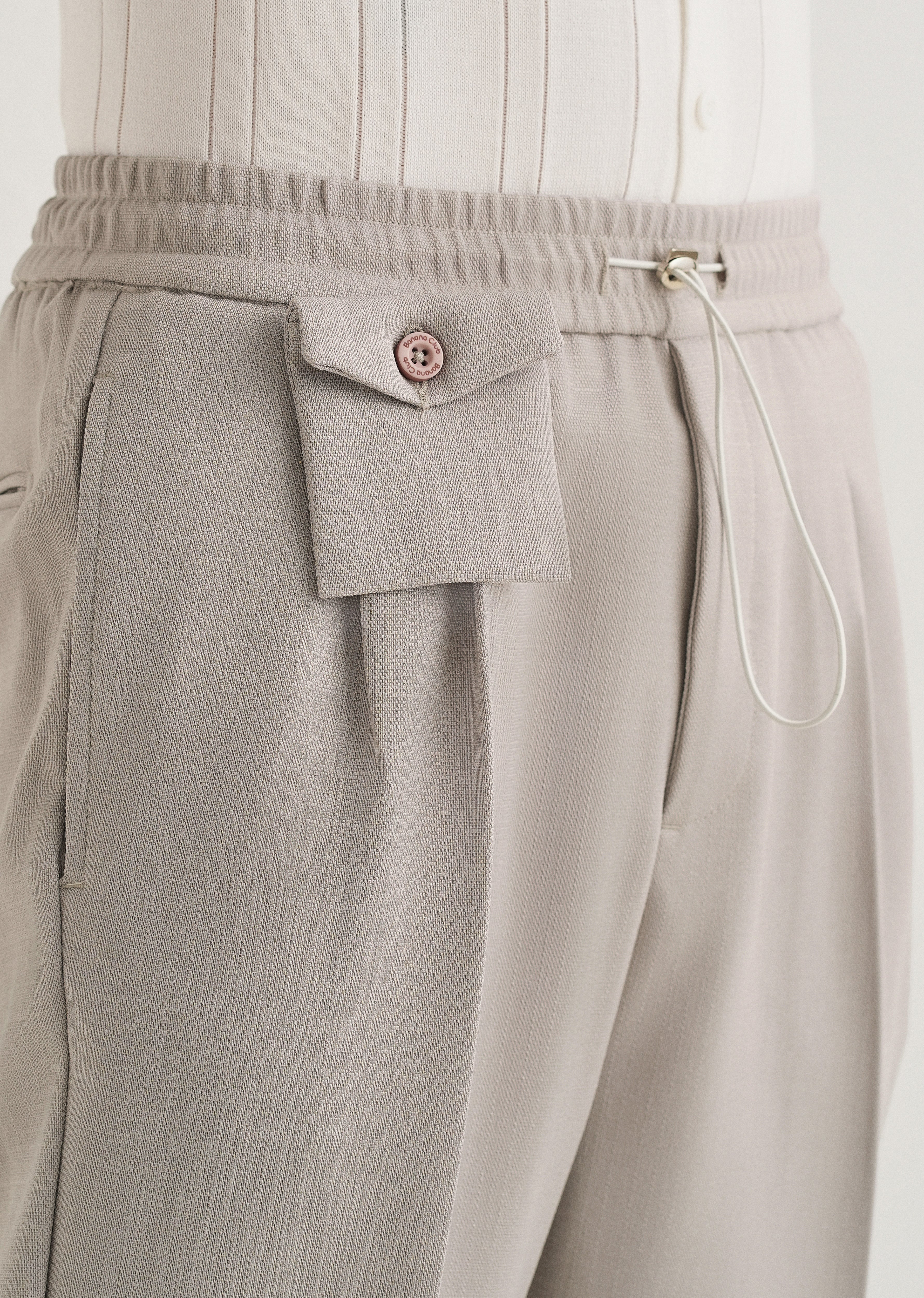 Pastel Grey Pleated Korean Pant