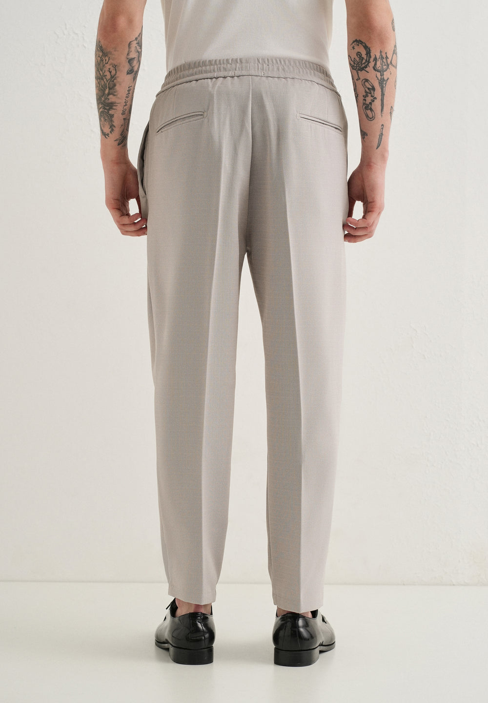 Pastel Grey Pleated Korean Pant