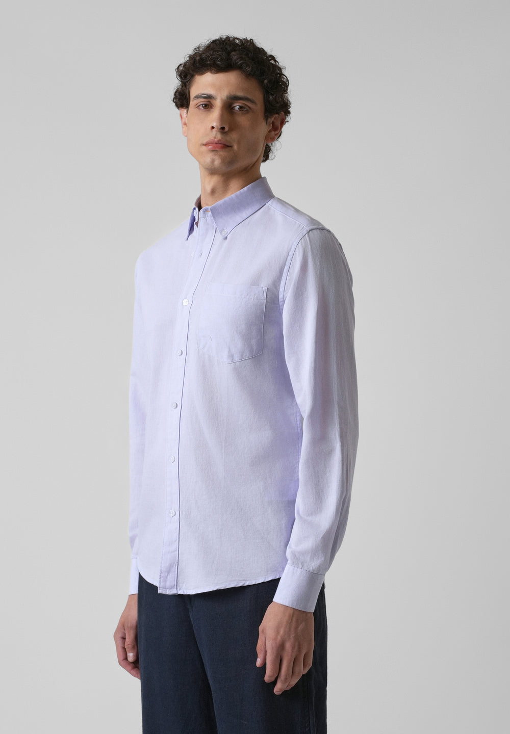 Pastel Lavender Cotton Linen Shirt
