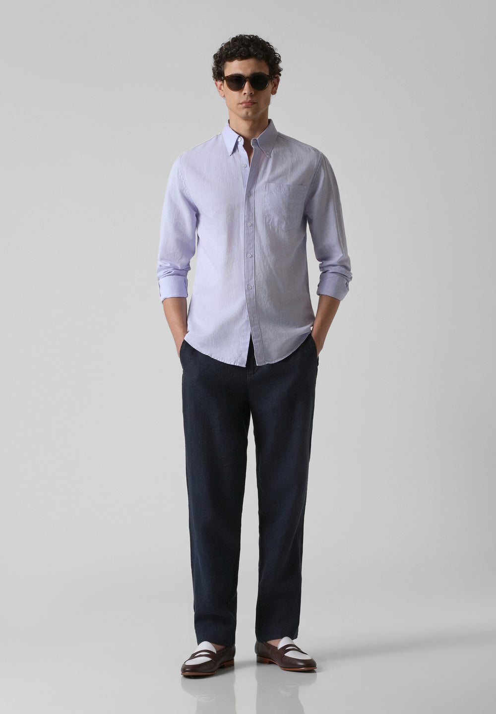 Pastel Lavender Cotton Linen Shirt